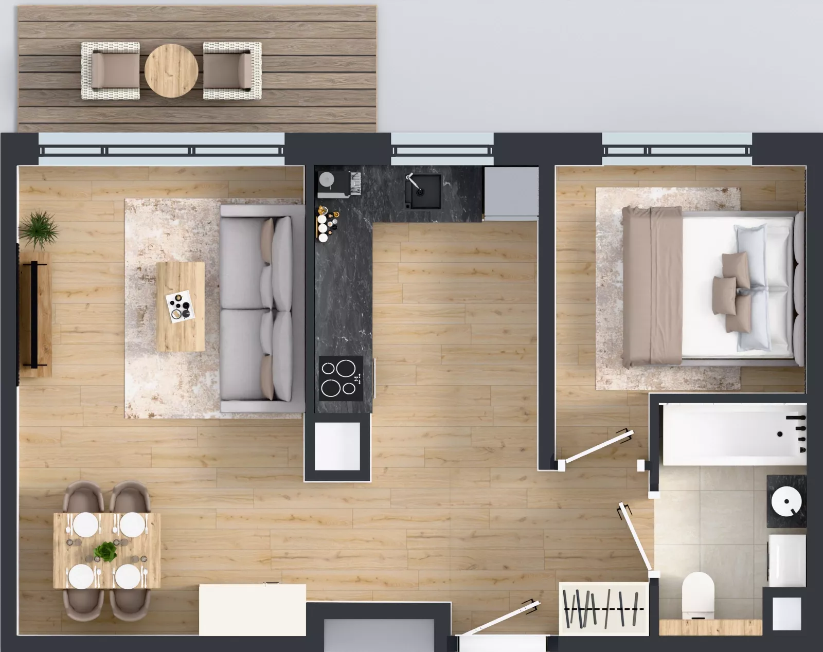 2 pokoje, mieszkanie 43,14 m², piętro 1, oferta nr AB0106, Pilczycka Vita, Wrocław, Pilczyce-Kozanów-Popowice Północne, Pilczyce, ul. Pilczycka 195