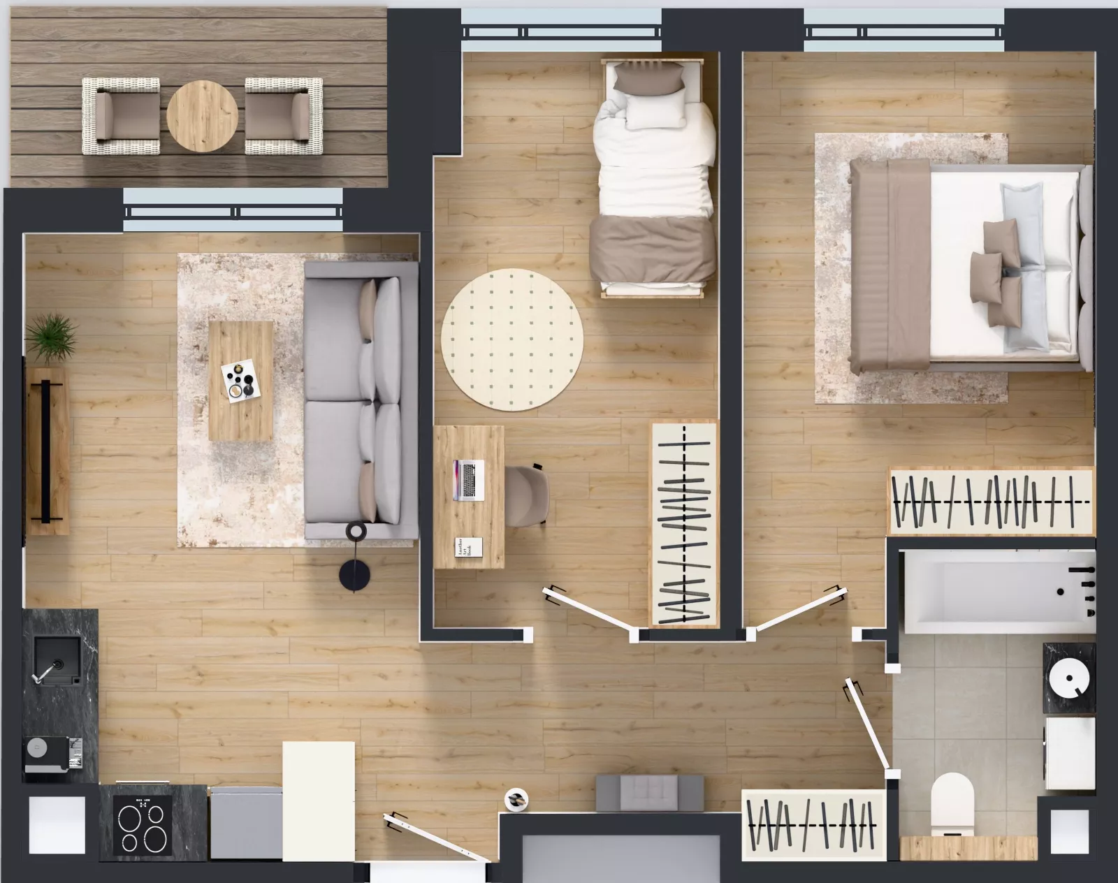 3 pokoje, mieszkanie 51,58 m², piętro 1, oferta nr AB0108, Pilczycka Vita, Wrocław, Pilczyce-Kozanów-Popowice Północne, Pilczyce, ul. Pilczycka 195