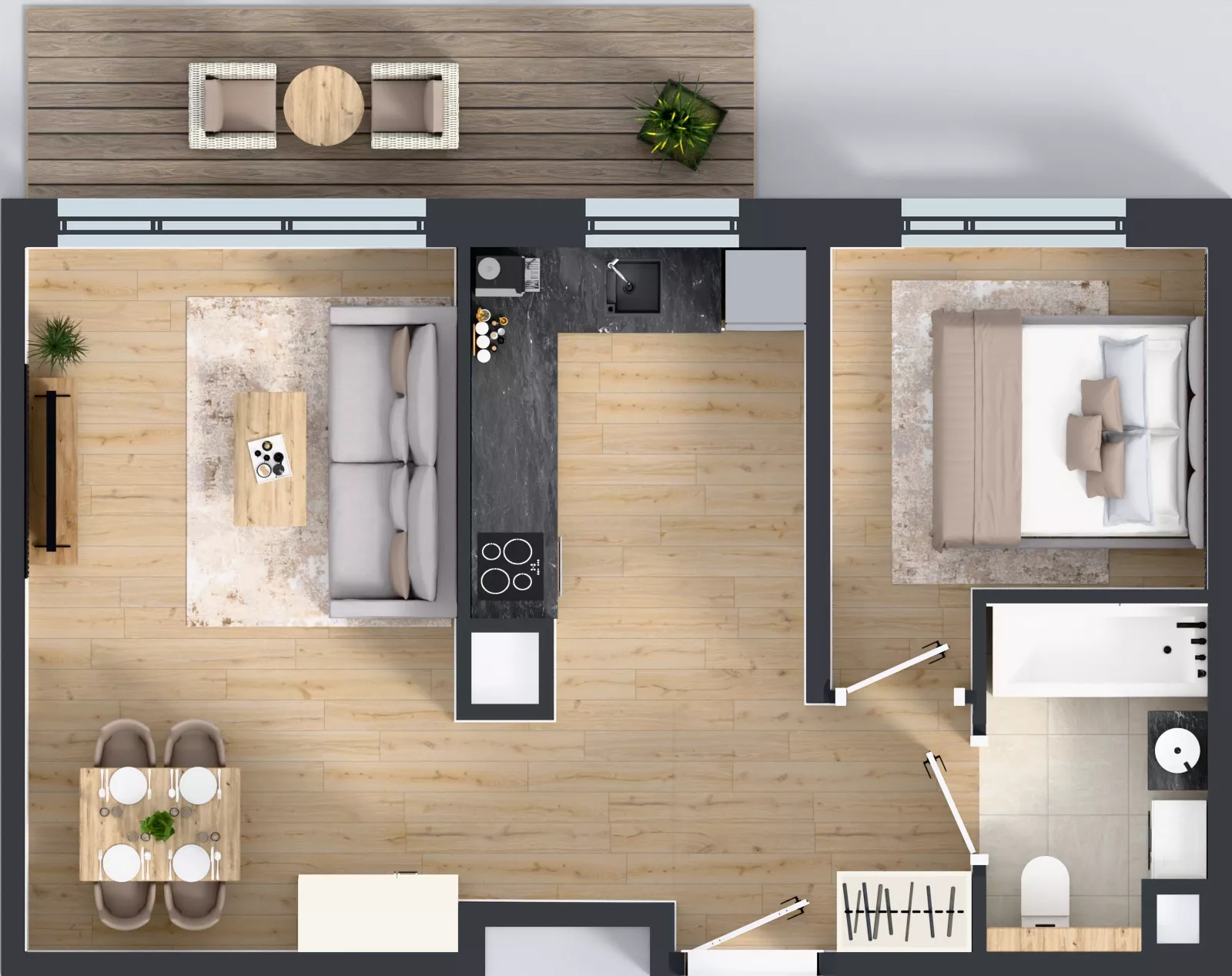 2 pokoje, mieszkanie 43,14 m², piętro 3, oferta nr AB0306, Pilczycka Vita, Wrocław, Pilczyce-Kozanów-Popowice Północne, Pilczyce, ul. Pilczycka 195