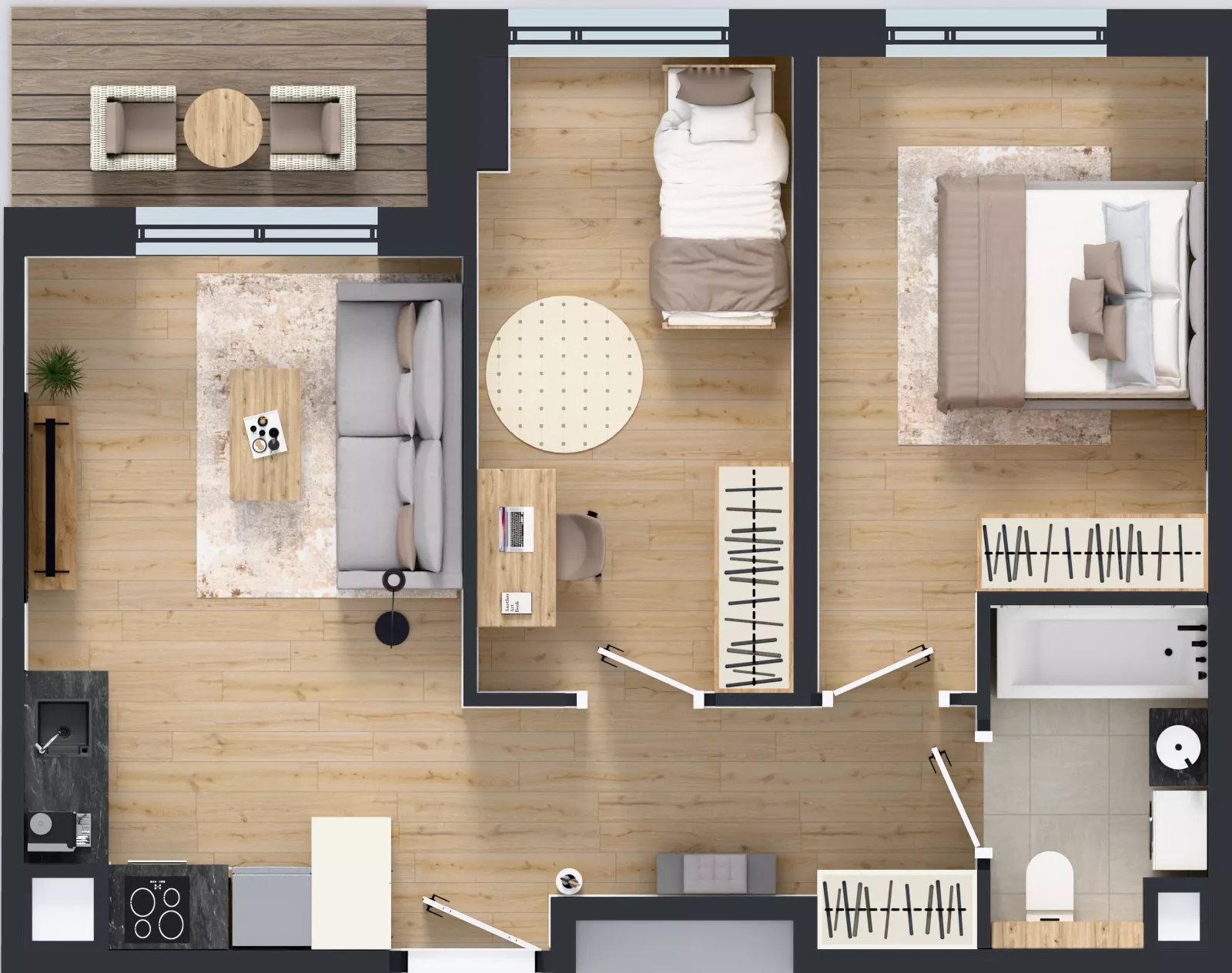 3 pokoje, mieszkanie 51,58 m², piętro 3, oferta nr AB0308, Pilczycka Vita, Wrocław, Pilczyce-Kozanów-Popowice Północne, Pilczyce, ul. Pilczycka 195
