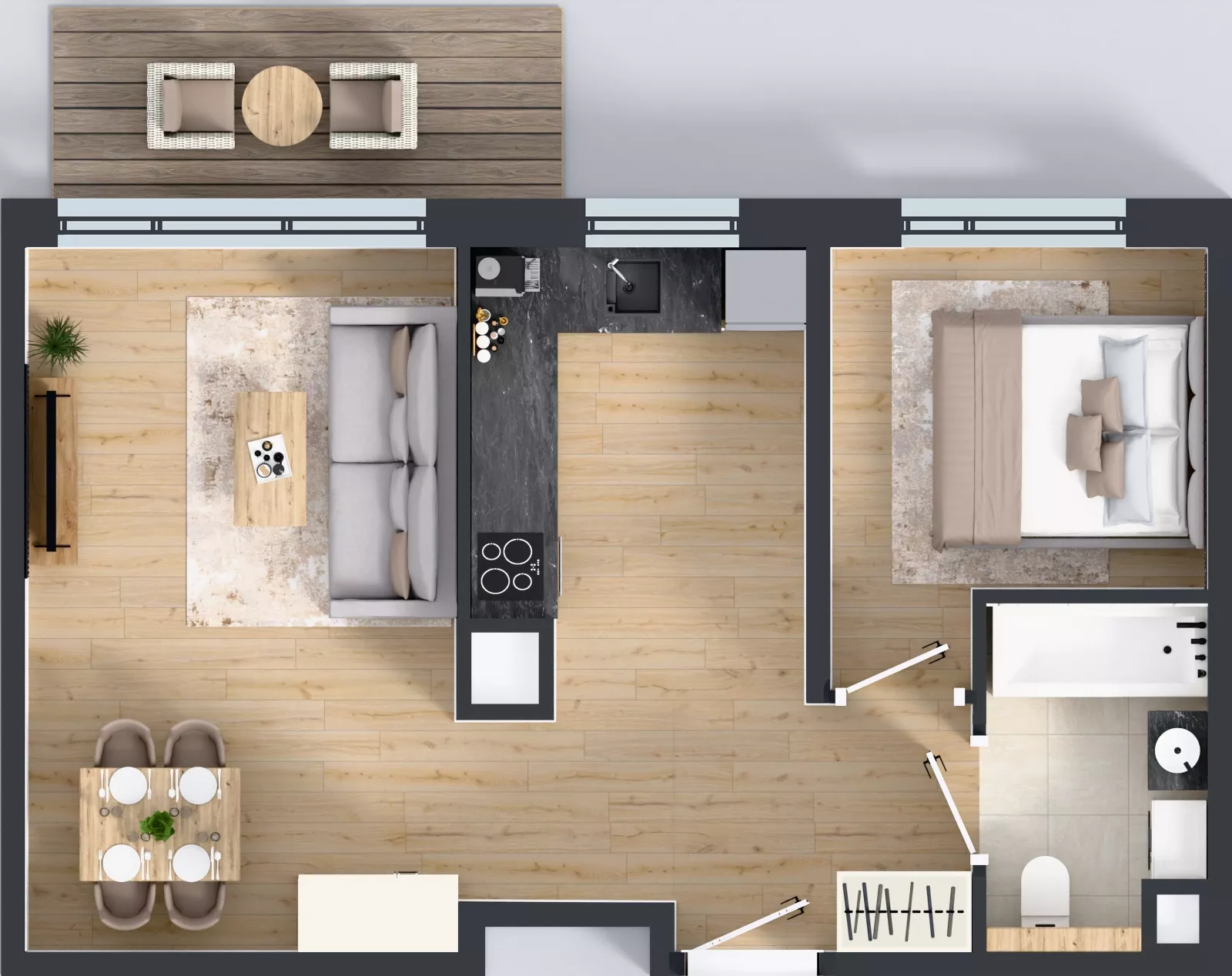 2 pokoje, mieszkanie 43,14 m², piętro 4, oferta nr AB0406, Pilczycka Vita, Wrocław, Pilczyce-Kozanów-Popowice Północne, Pilczyce, ul. Pilczycka 195