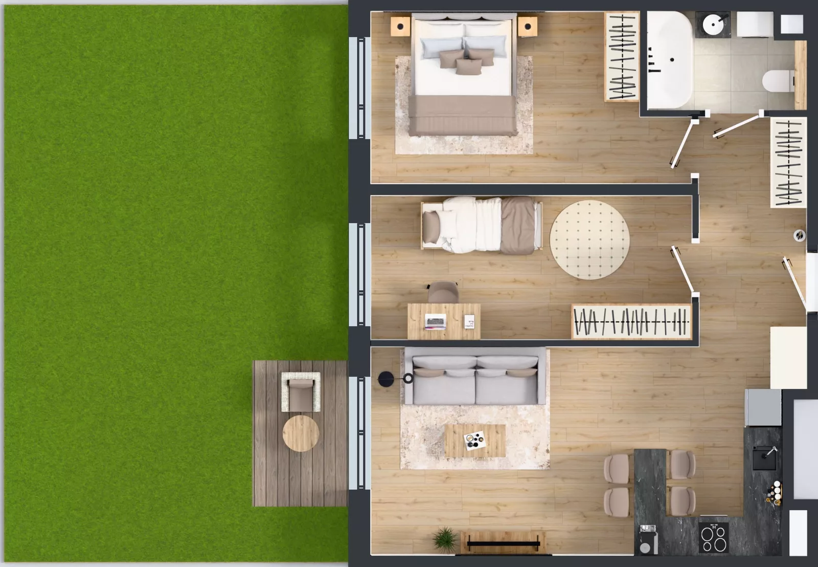 3 pokoje, mieszkanie 59,84 m², parter, oferta nr BA0005, Pilczycka Vita, Wrocław, Pilczyce-Kozanów-Popowice Północne, Pilczyce, ul. Pilczycka 195