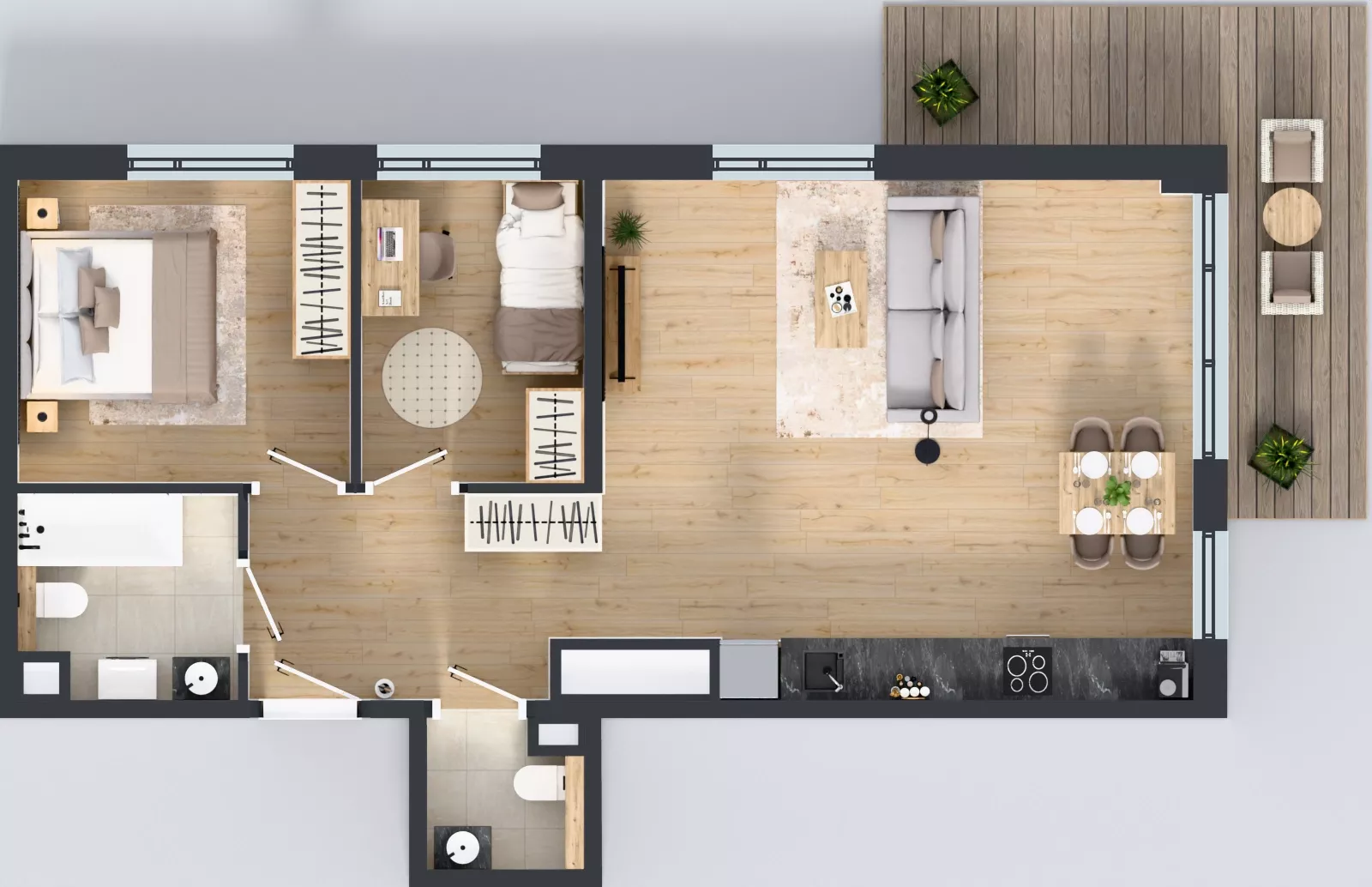 3 pokoje, mieszkanie 63,66 m², piętro 2, oferta nr BA0202, Pilczycka Vita, Wrocław, Pilczyce-Kozanów-Popowice Północne, Pilczyce, ul. Pilczycka 195