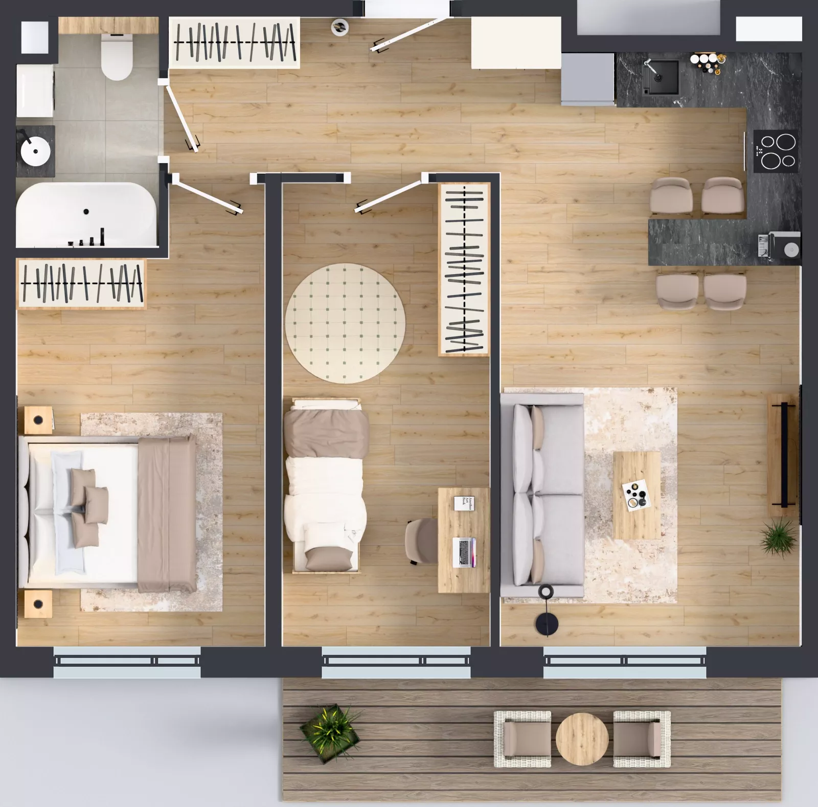 3 pokoje, mieszkanie 59,84 m², piętro 2, oferta nr BA0206, Pilczycka Vita, Wrocław, Pilczyce-Kozanów-Popowice Północne, Pilczyce, ul. Pilczycka 195
