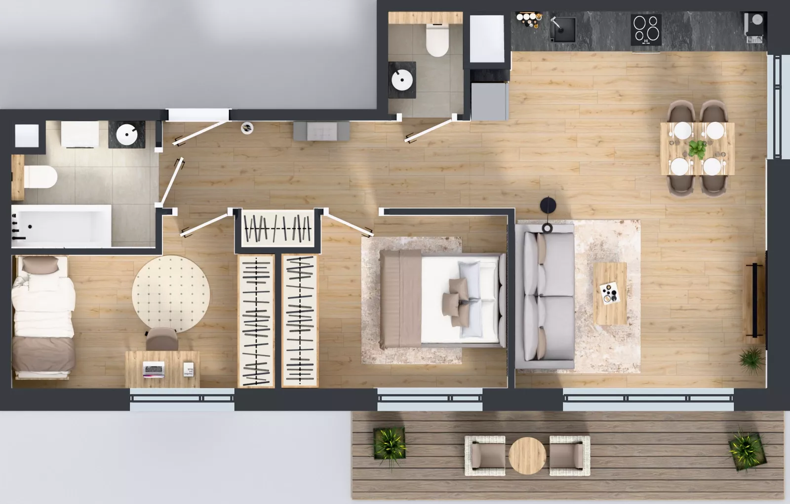 3 pokoje, mieszkanie 59,55 m², piętro 3, oferta nr BA0301, Pilczycka Vita, Wrocław, Pilczyce-Kozanów-Popowice Północne, Pilczyce, ul. Pilczycka 195