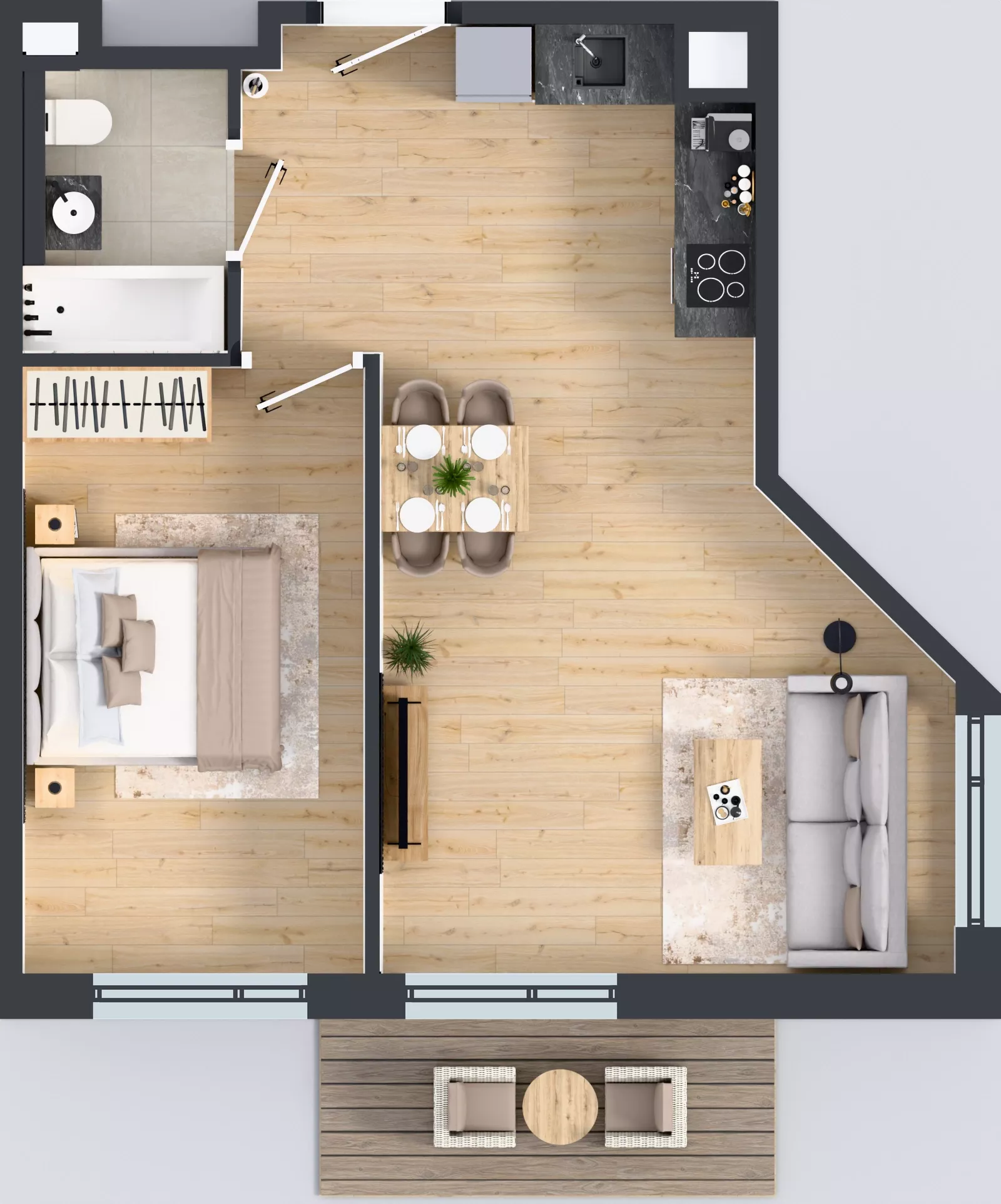 2 pokoje, mieszkanie 46,40 m², piętro 1, oferta nr BB0105, Pilczycka Vita, Wrocław, Pilczyce-Kozanów-Popowice Północne, Pilczyce, ul. Pilczycka 195