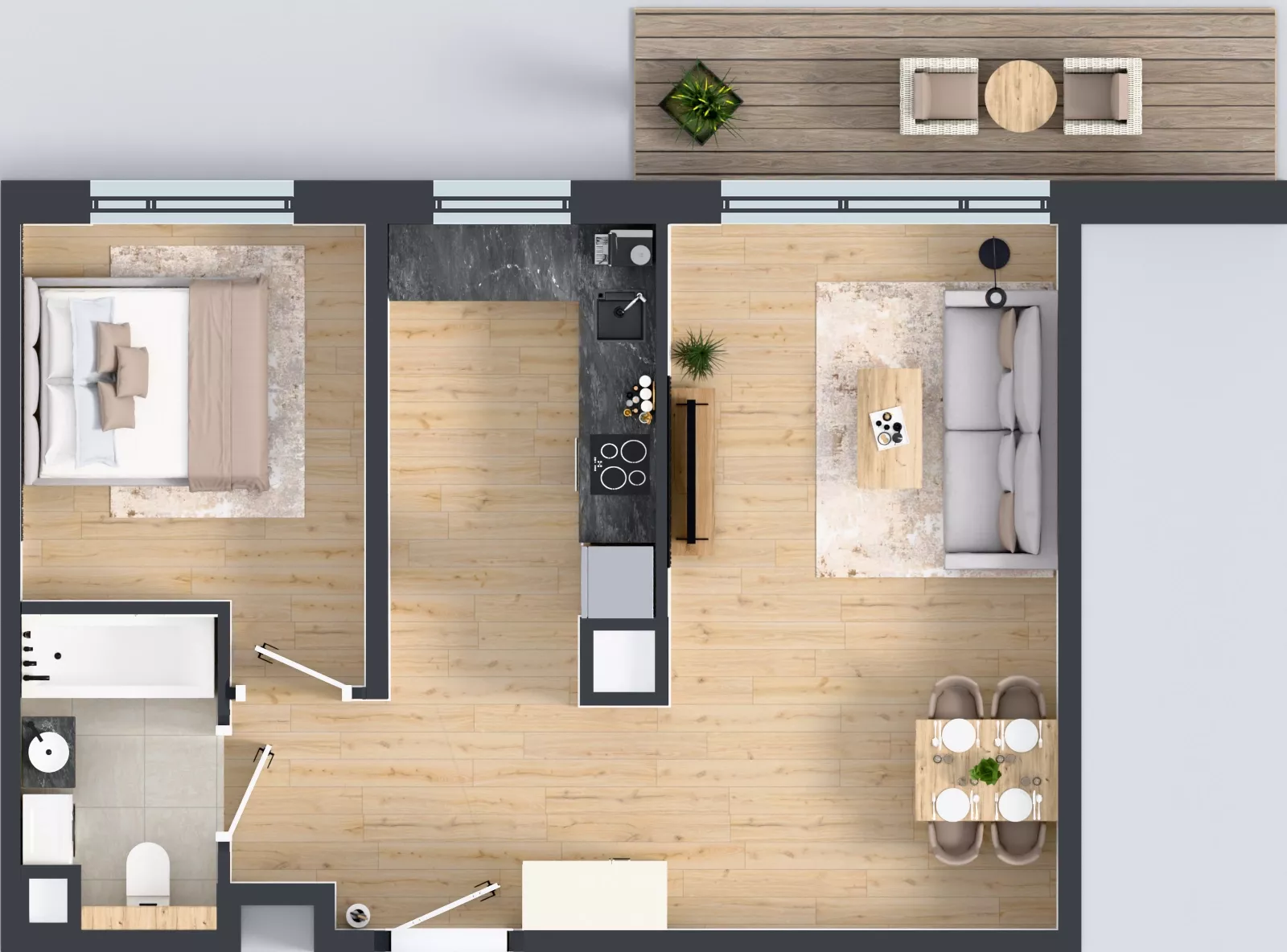 2 pokoje, mieszkanie 47,56 m², piętro 3, oferta nr BB0311, Pilczycka Vita, Wrocław, Pilczyce-Kozanów-Popowice Północne, Pilczyce, ul. Pilczycka 195
