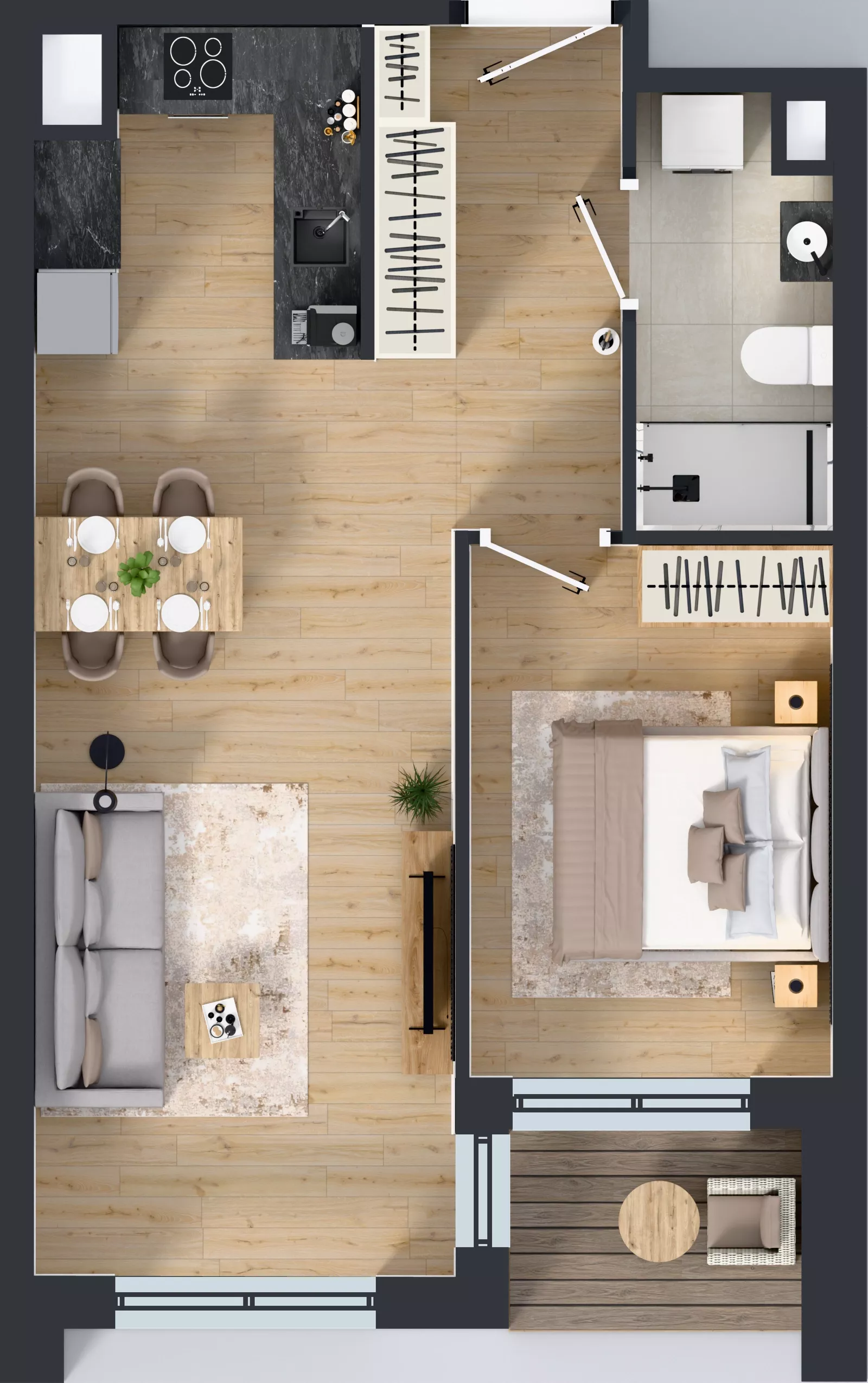 2 pokoje, mieszkanie 47,72 m², piętro 1, oferta nr 1/A/01, Kijowska Vita, Warszawa, Praga Północ, Kamionek, ul. Kijowska 27
