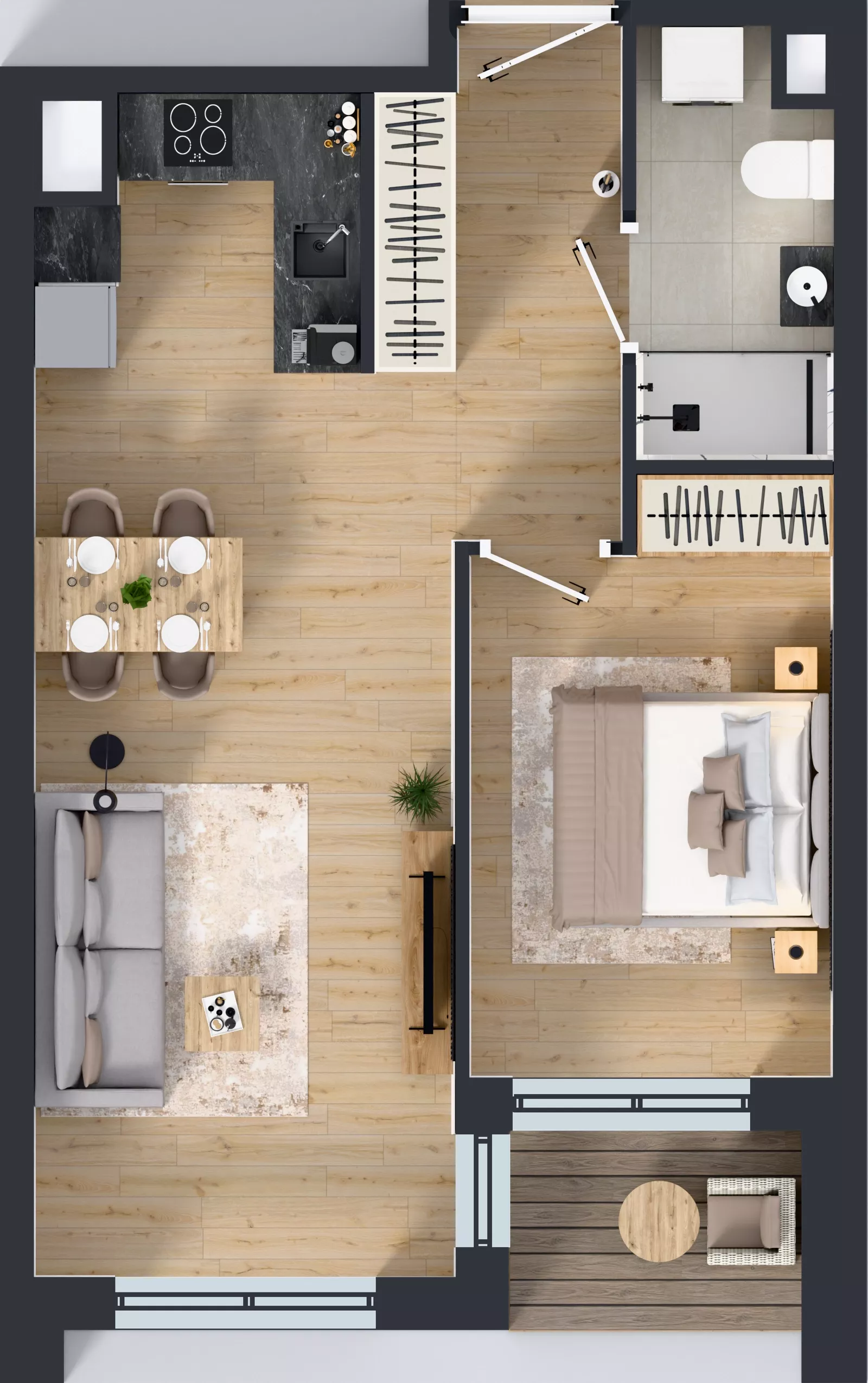 2 pokoje, mieszkanie 46,93 m², piętro 1, oferta nr 1/A/03, Kijowska Vita, Warszawa, Praga Północ, Kamionek, ul. Kijowska 27