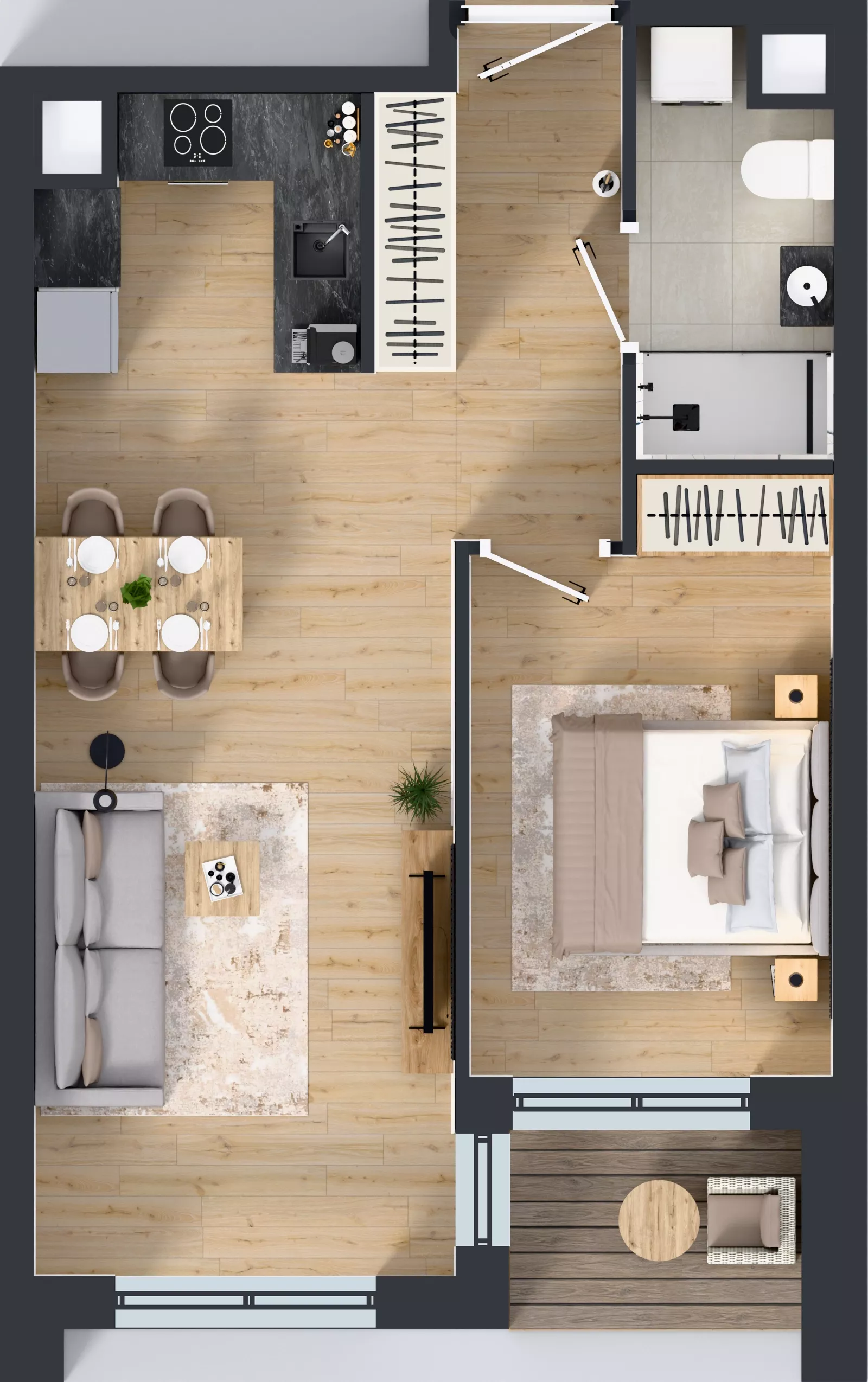 2 pokoje, mieszkanie 46,92 m², piętro 1, oferta nr 1/A/05, Kijowska Vita, Warszawa, Praga Północ, Kamionek, ul. Kijowska 27