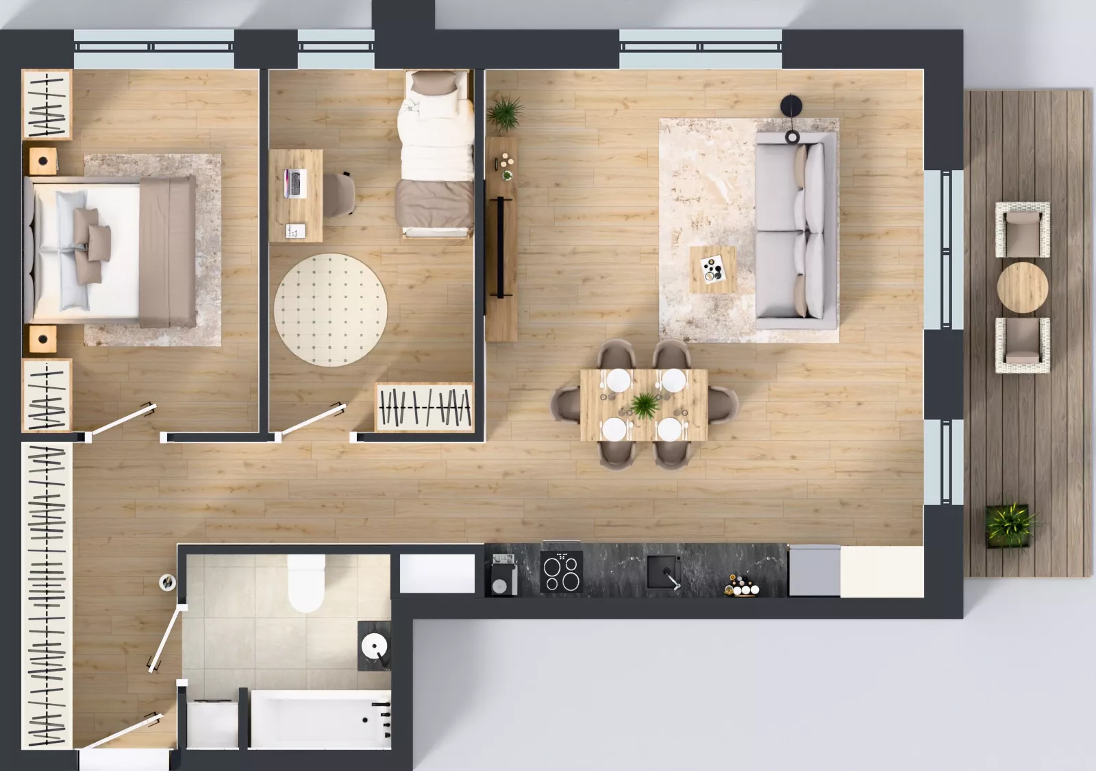 3 pokoje, mieszkanie 71,36 m², piętro 3, oferta nr 3/A/07, Kijowska Vita, Warszawa, Praga Północ, Kamionek, ul. Kijowska 27