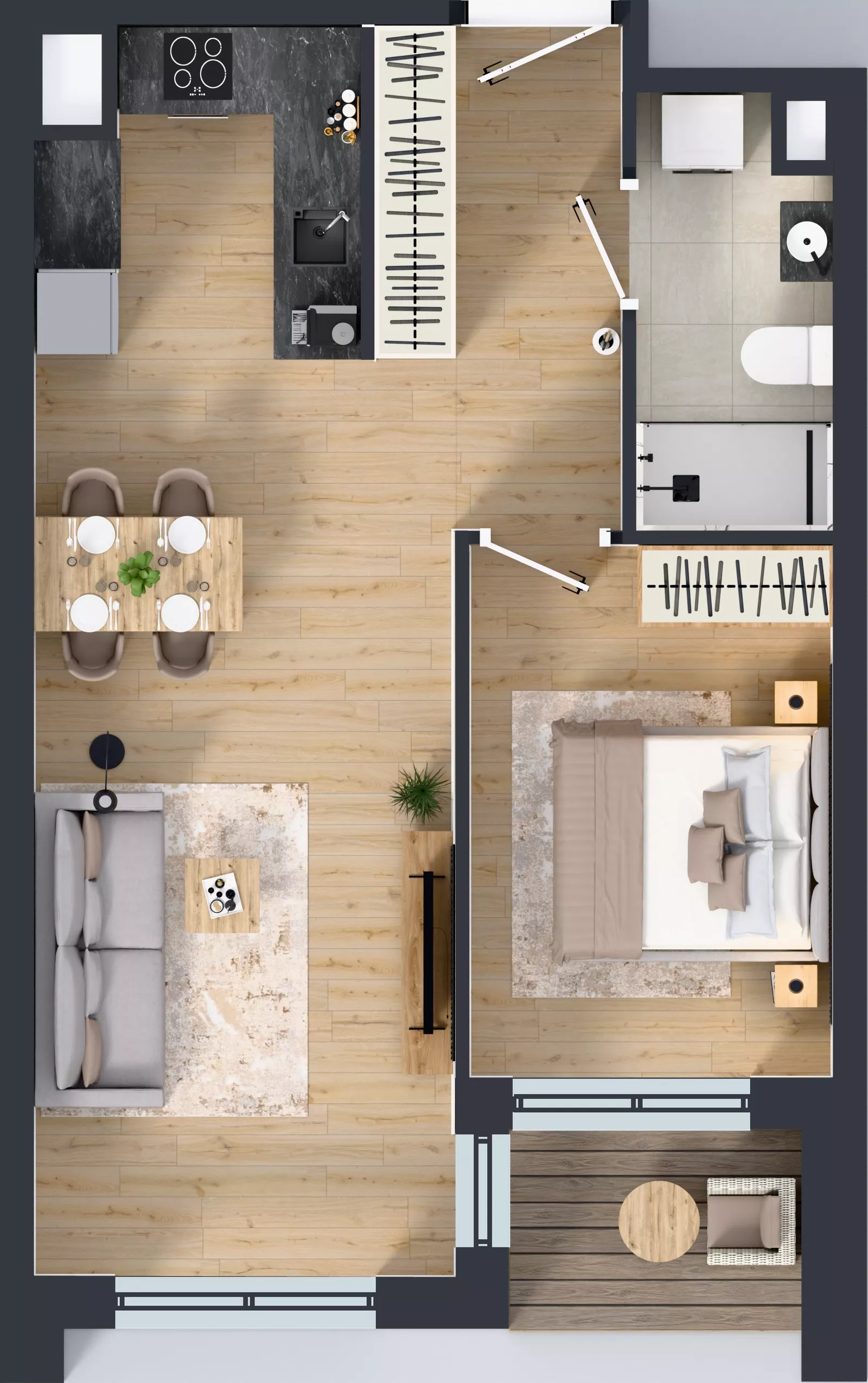 2 pokoje, mieszkanie 47,72 m², piętro 4, oferta nr 4/A/04, Kijowska Vita, Warszawa, Praga Północ, Kamionek, ul. Kijowska 27