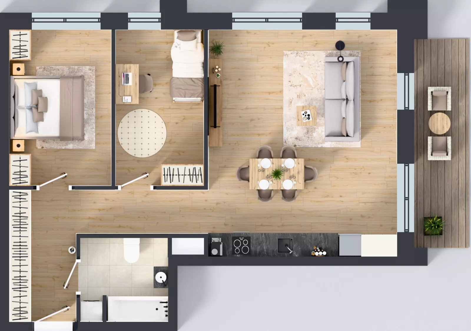 3 pokoje, mieszkanie 71,36 m², piętro 4, oferta nr 4/A/07, Kijowska Vita, Warszawa, Praga Północ, Kamionek, ul. Kijowska 27