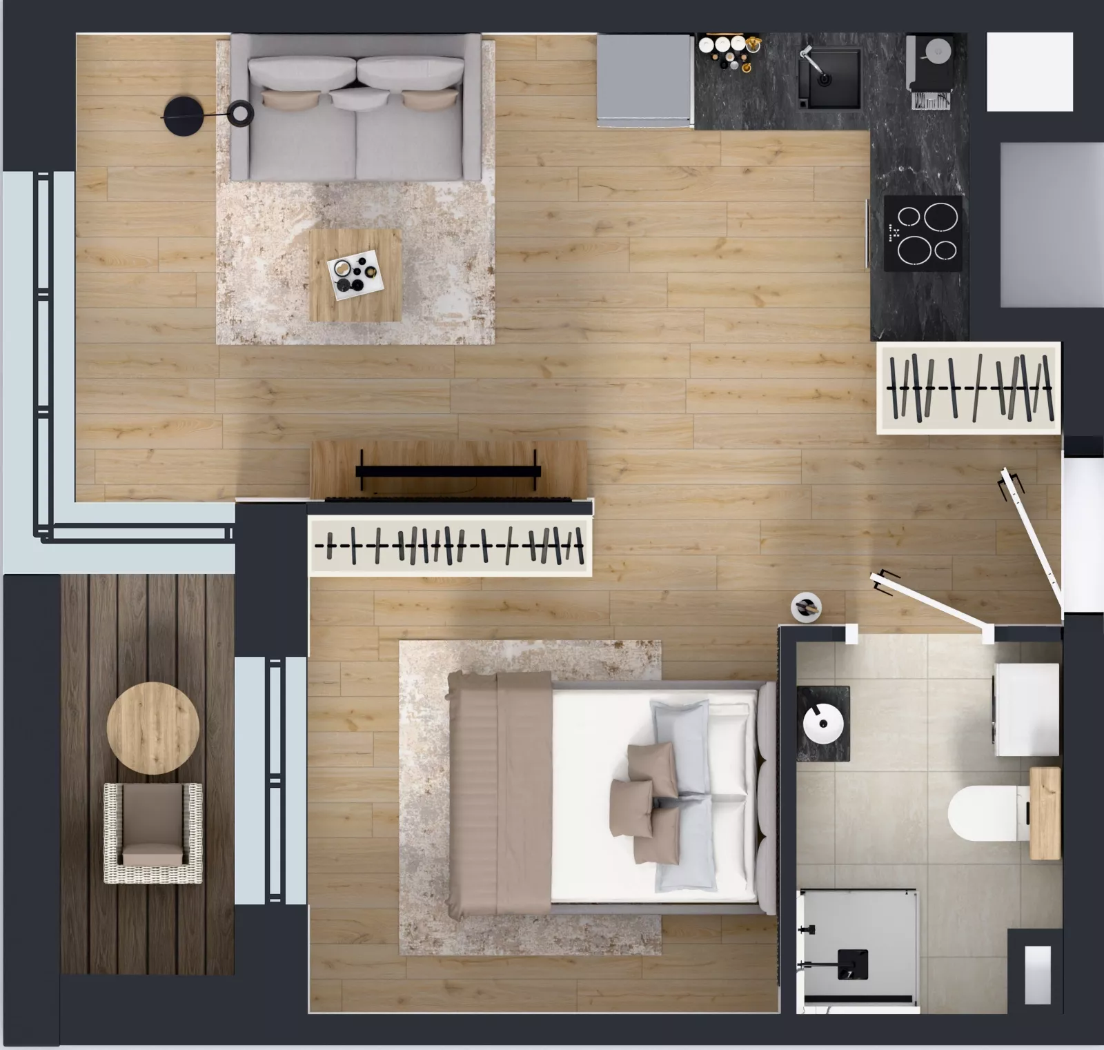 1 pokój, mieszkanie 33,35 m², parter, oferta nr C1/00/07, WUWA Vita III, Wrocław, Żerniki, Fabryczna, ul. Maya