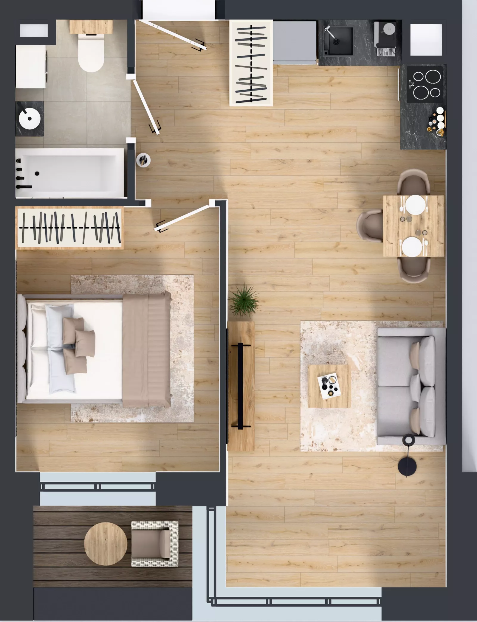 2 pokoje, mieszkanie 40,66 m², parter, oferta nr C3/00/02, WUWA Vita III, Wrocław, Żerniki, Fabryczna, ul. Maya