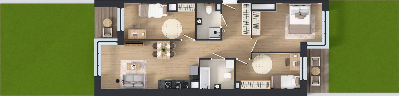 4 pokoje, mieszkanie 76,97 m², parter, oferta nr D1/00/01, WUWA Vita III, Wrocław, Żerniki, Fabryczna, ul. Maya