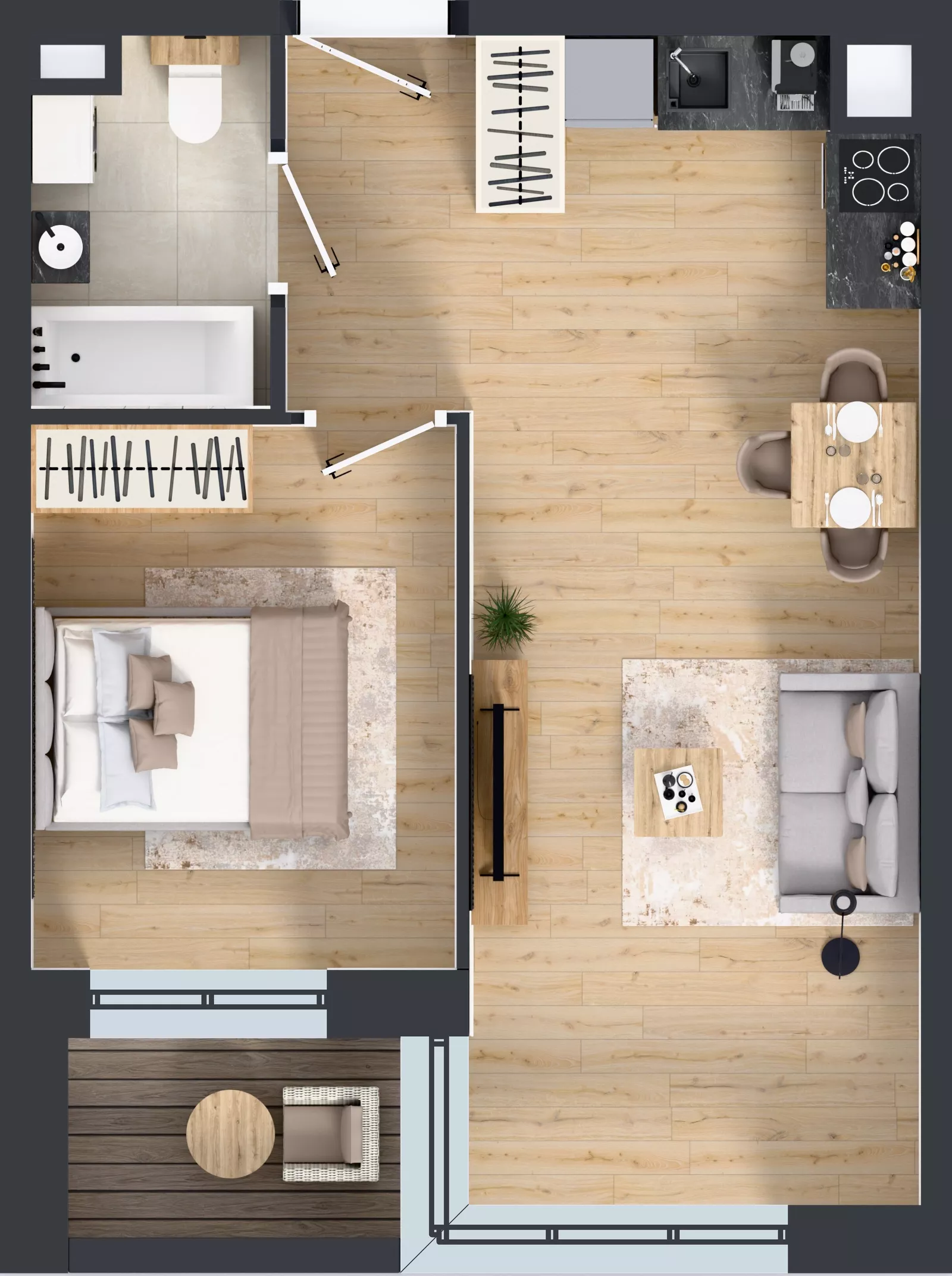 2 pokoje, mieszkanie 41,30 m², piętro 3, oferta nr D1/03/24, WUWA Vita III, Wrocław, Żerniki, Fabryczna, ul. Maya