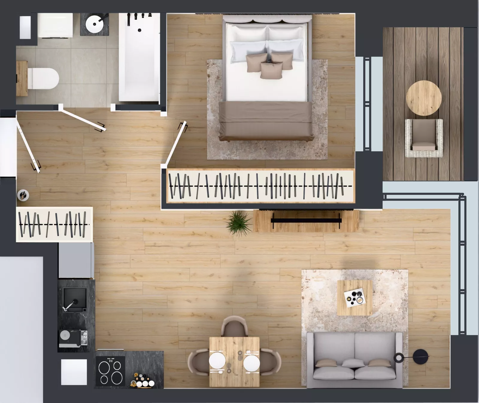 2 pokoje, mieszkanie 38,14 m², piętro 1, oferta nr D2/01/13, WUWA Vita III, Wrocław, Żerniki, Fabryczna, ul. Maya