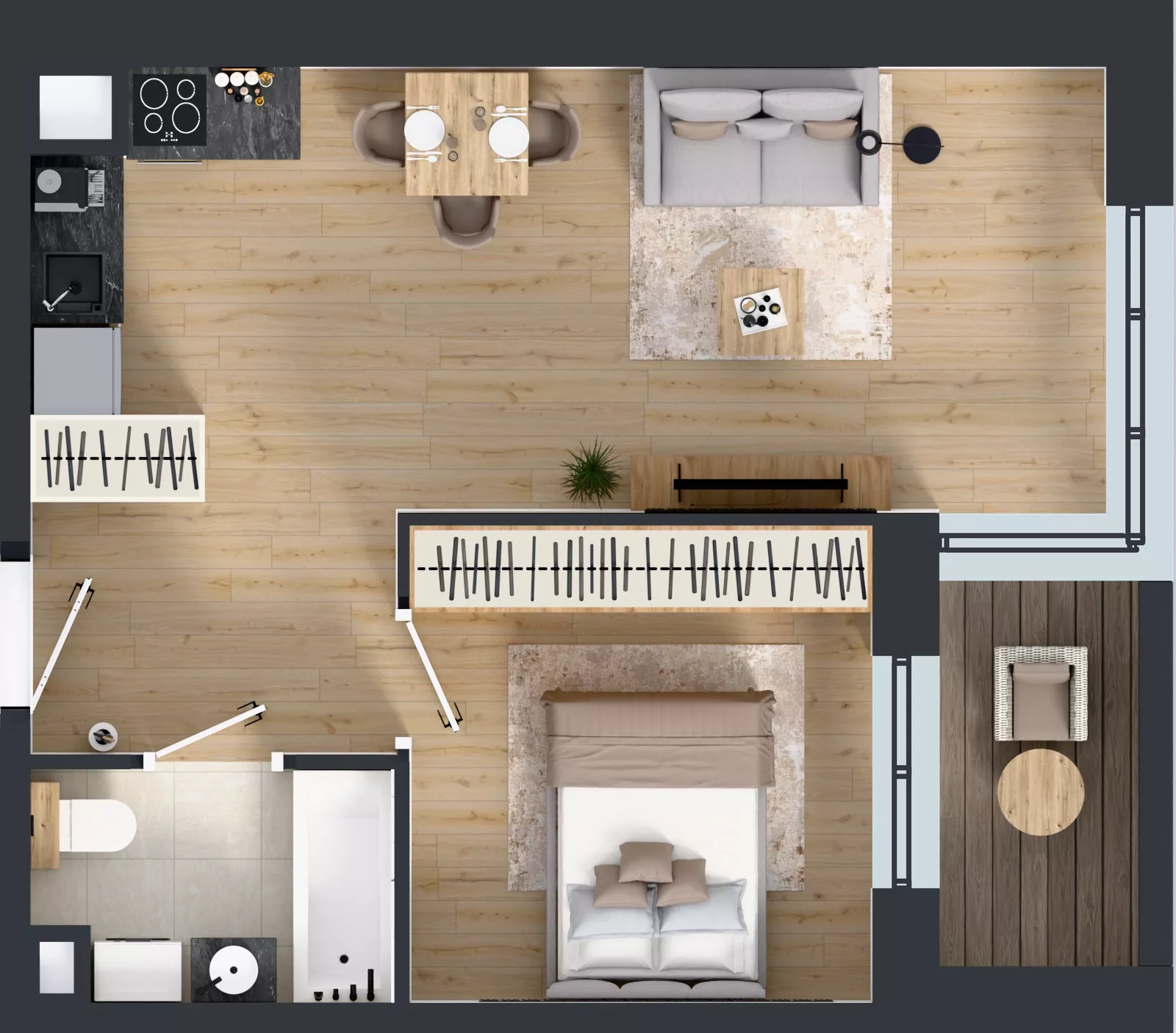 2 pokoje, mieszkanie 40,68 m², piętro 2, oferta nr D2/02/16, WUWA Vita III, Wrocław, Żerniki, Fabryczna, ul. Maya