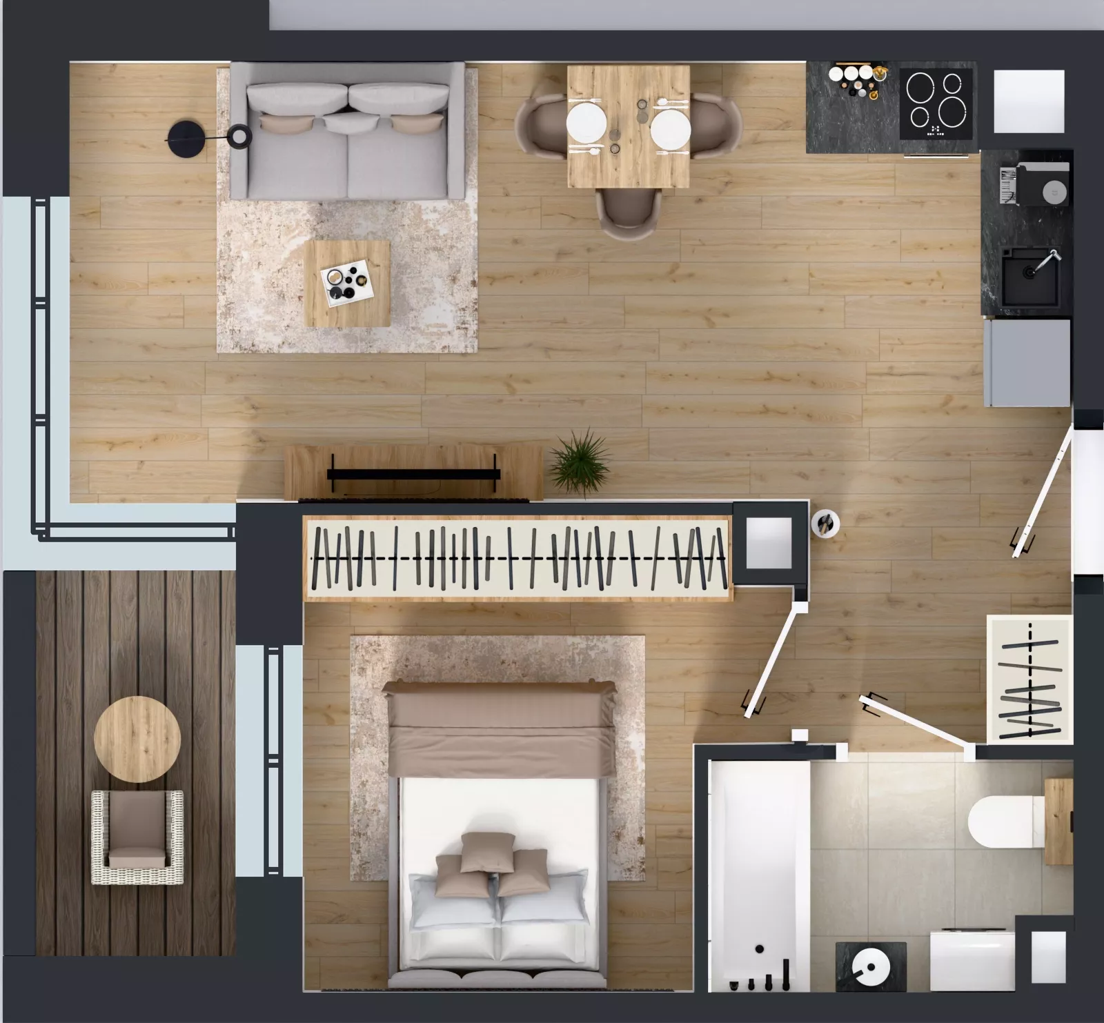 2 pokoje, mieszkanie 37,51 m², piętro 2, oferta nr D2/02/22, WUWA Vita III, Wrocław, Żerniki, Fabryczna, ul. Maya