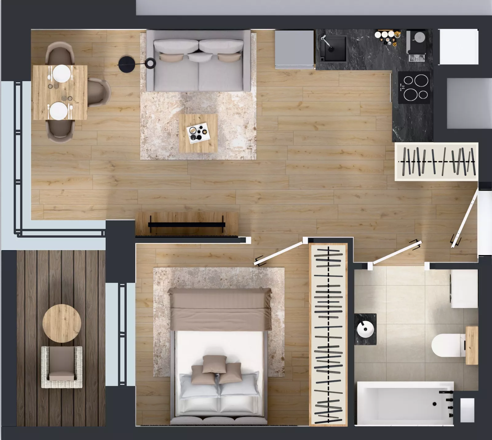2 pokoje, mieszkanie 35,30 m², piętro 2, oferta nr D2/02/23, WUWA Vita III, Wrocław, Żerniki, Fabryczna, ul. Maya