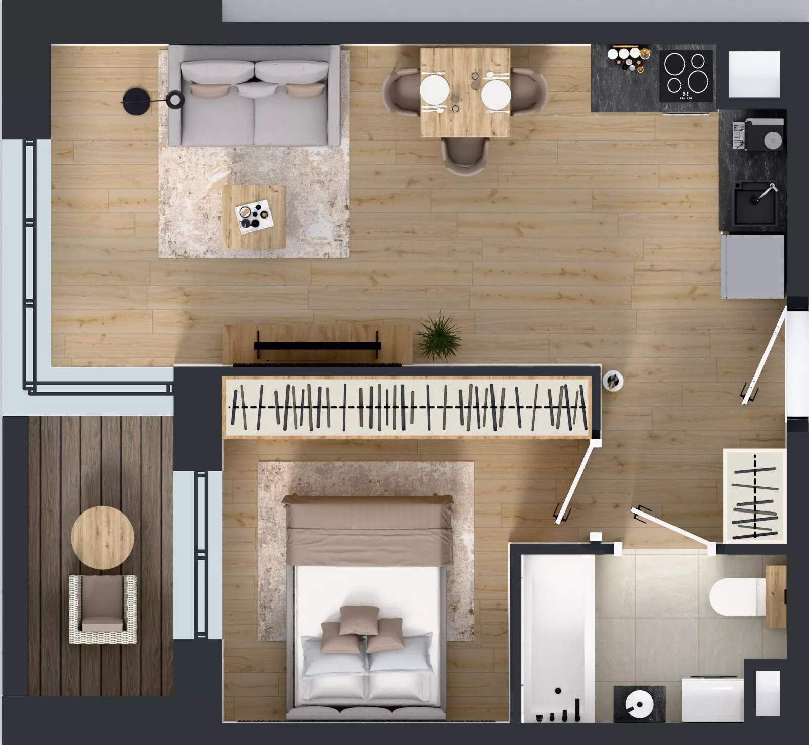 2 pokoje, mieszkanie 37,53 m², piętro 2, oferta nr D2/02/25, WUWA Vita III, Wrocław, Żerniki, Fabryczna, ul. Maya