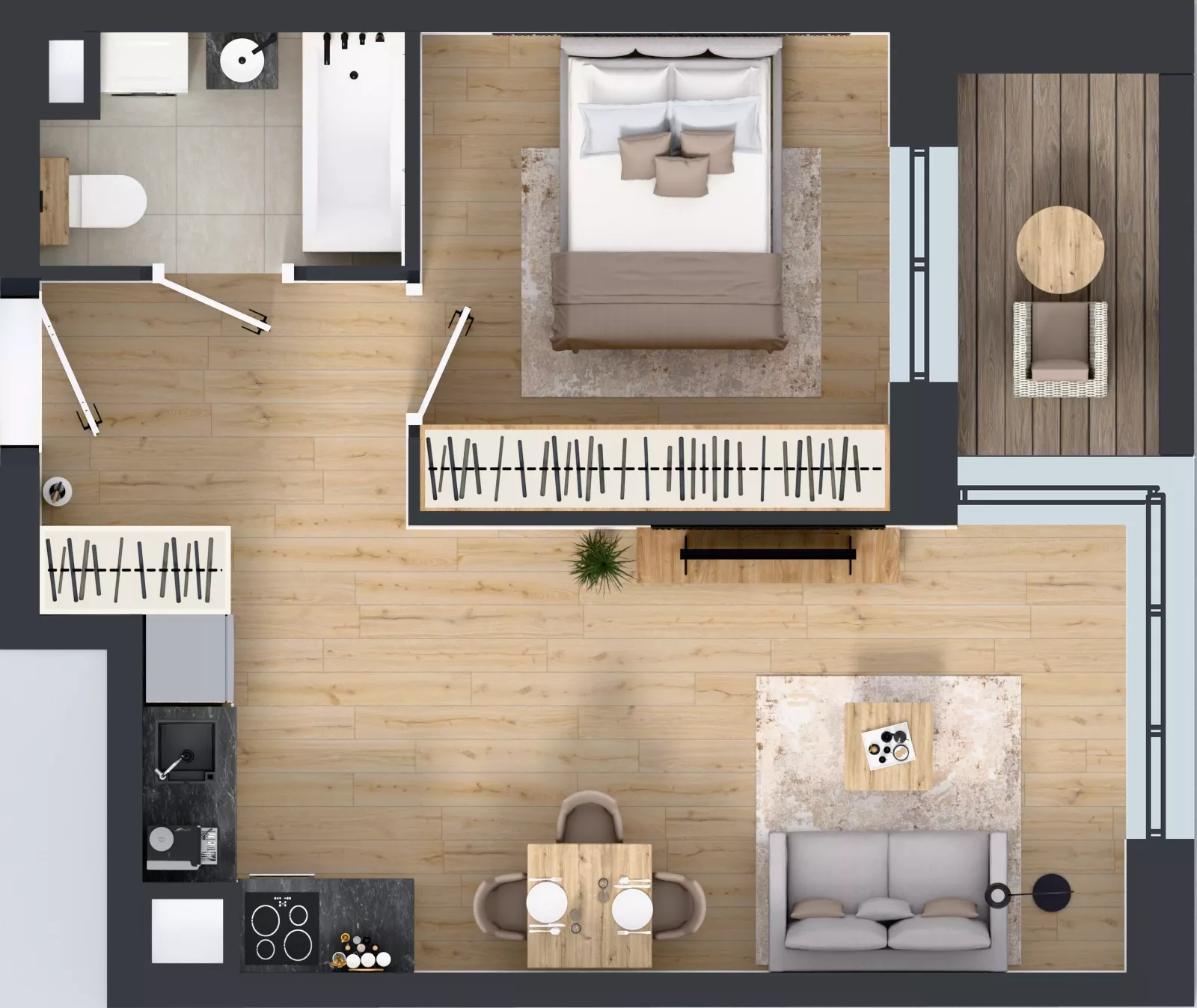 2 pokoje, mieszkanie 38,79 m², piętro 2, oferta nr D2/02/28, WUWA Vita III, Wrocław, Żerniki, Fabryczna, ul. Maya