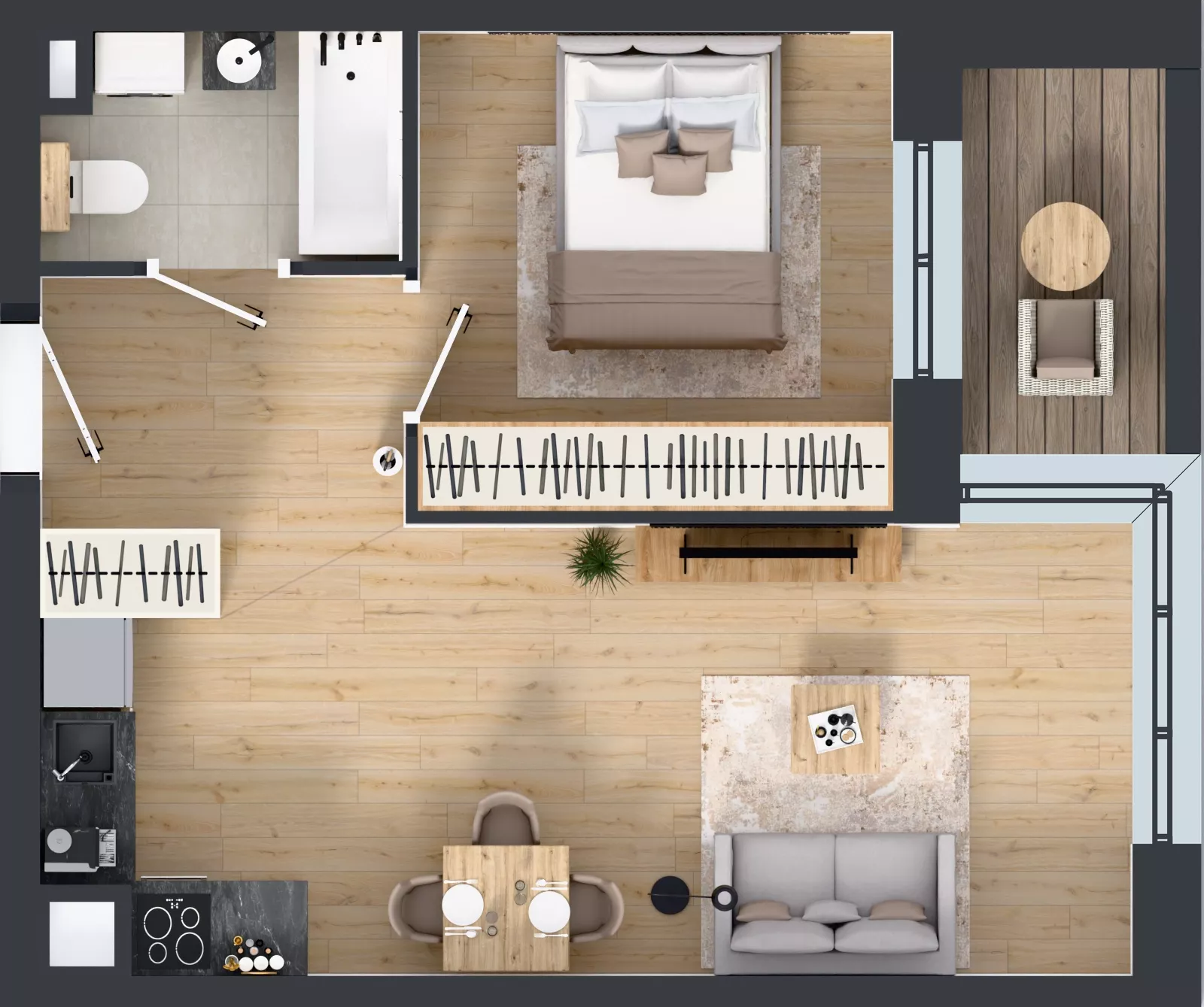 2 pokoje, mieszkanie 40,49 m², piętro 2, oferta nr D2/02/30, WUWA Vita III, Wrocław, Żerniki, Fabryczna, ul. Maya