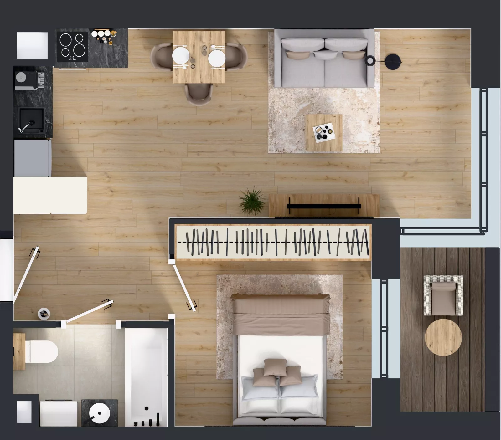2 pokoje, mieszkanie 40,68 m², piętro 3, oferta nr D2/03/31, WUWA Vita III, Wrocław, Żerniki, Fabryczna, ul. Maya