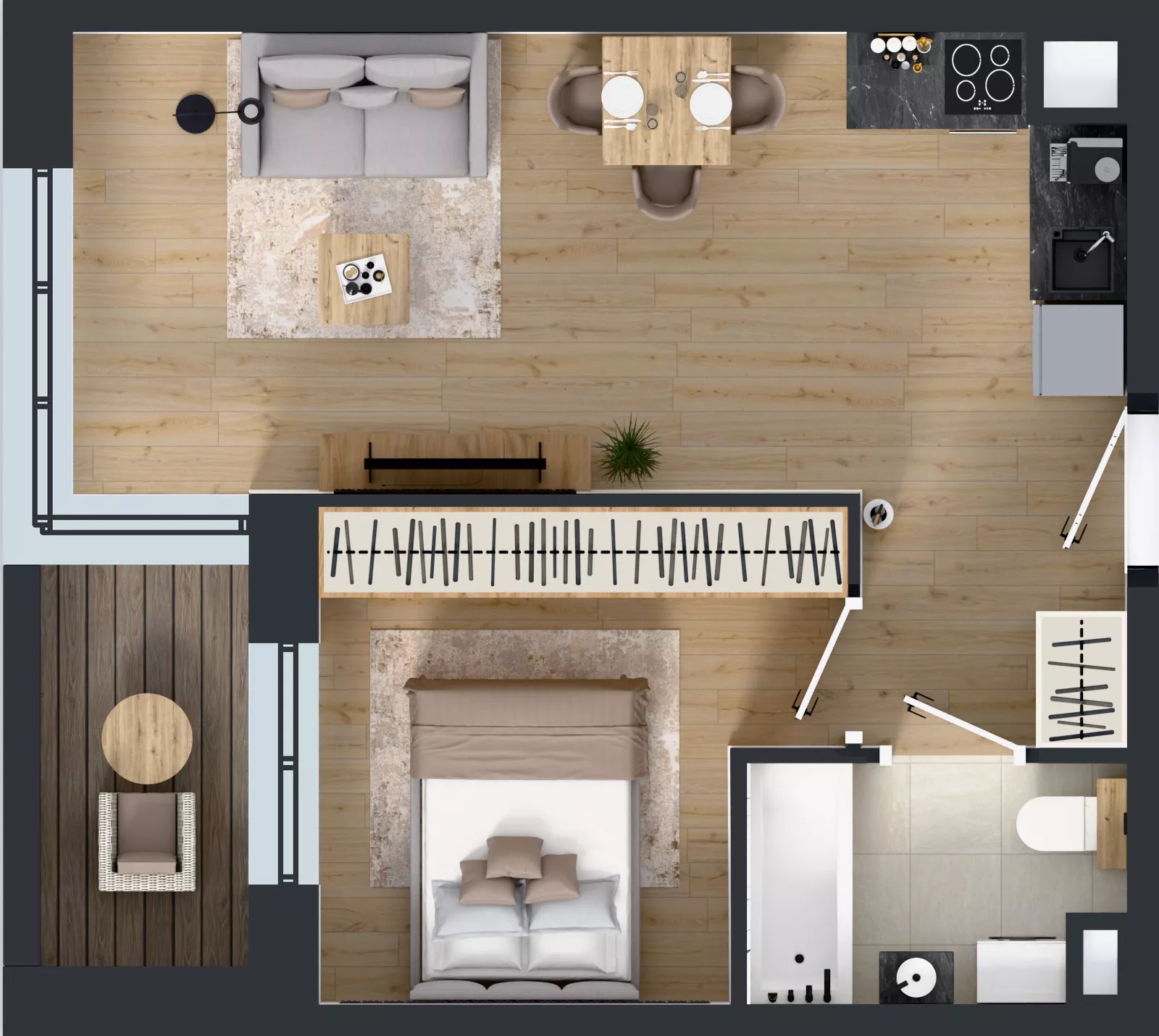 2 pokoje, mieszkanie 37,54 m², piętro 3, oferta nr D2/03/36, WUWA Vita III, Wrocław, Żerniki, Fabryczna, ul. Maya