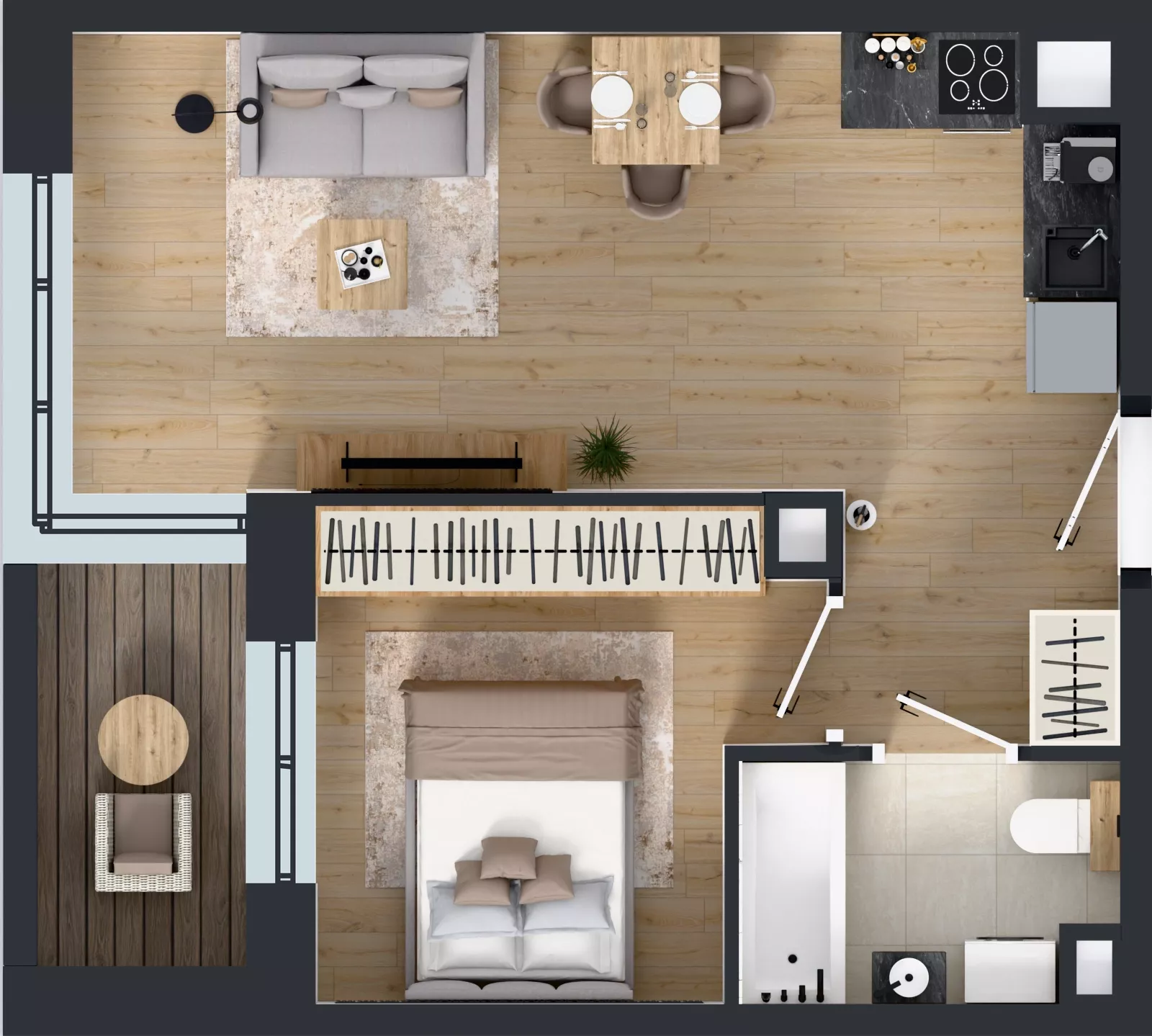 2 pokoje, mieszkanie 37,51 m², piętro 3, oferta nr D2/03/37, WUWA Vita III, Wrocław, Żerniki, Fabryczna, ul. Maya