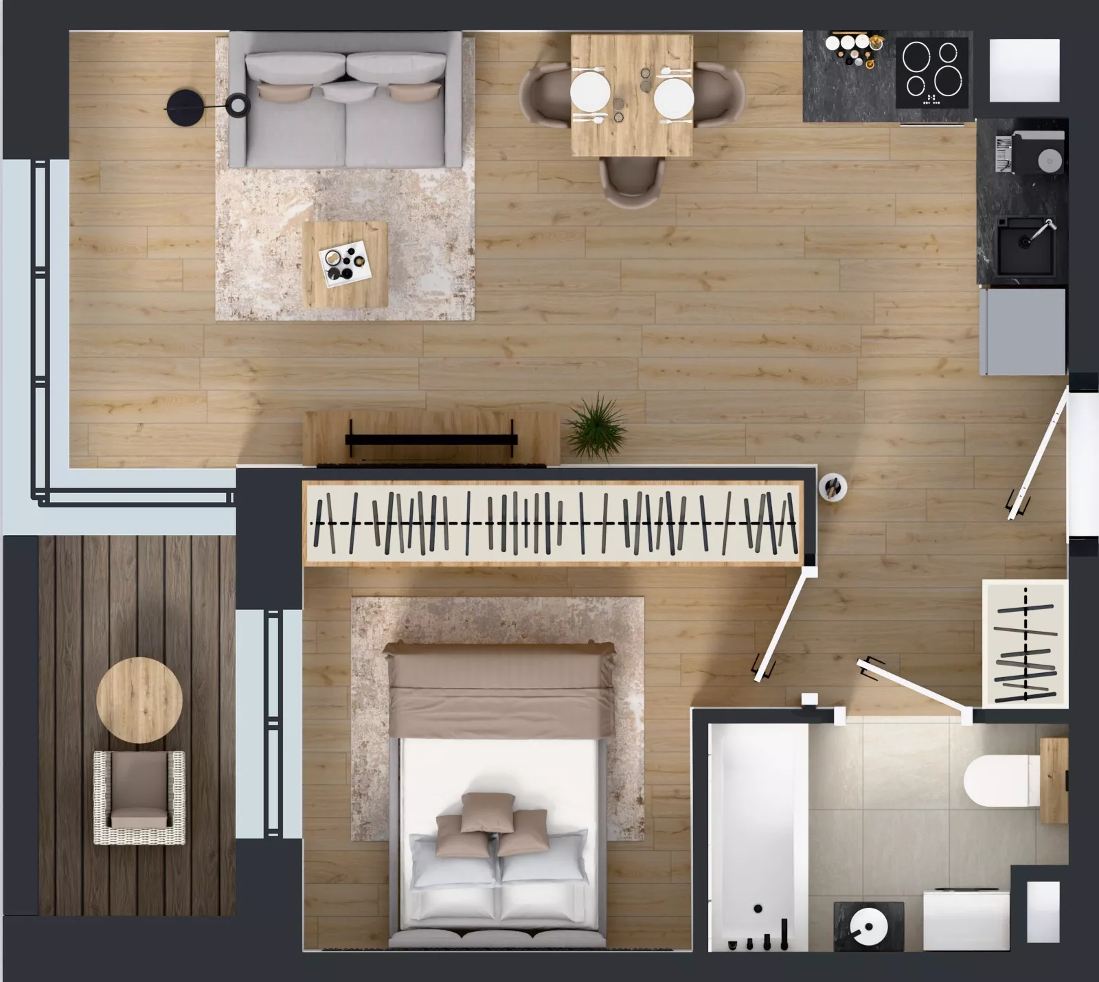 2 pokoje, mieszkanie 37,53 m², piętro 3, oferta nr D2/03/40, WUWA Vita III, Wrocław, Żerniki, Fabryczna, ul. Maya