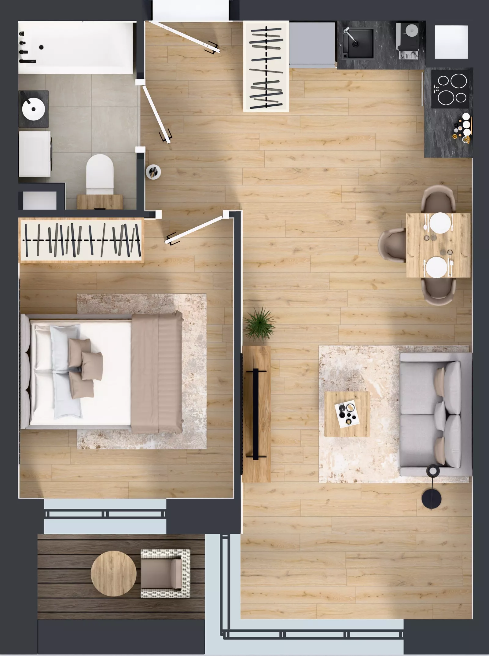 2 pokoje, mieszkanie 40,63 m², parter, oferta nr D3/00/02, WUWA Vita III, Wrocław, Żerniki, Fabryczna, ul. Maya