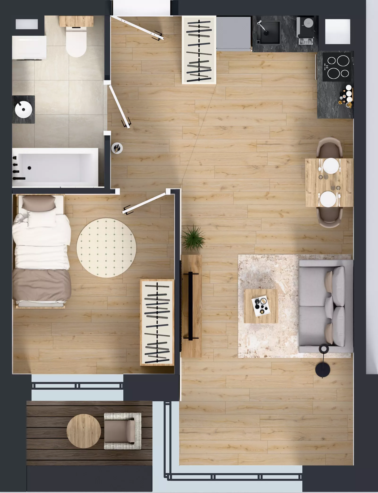 2 pokoje, mieszkanie 40,65 m², parter, oferta nr D3/00/04, WUWA Vita III, Wrocław, Żerniki, Fabryczna, ul. Maya