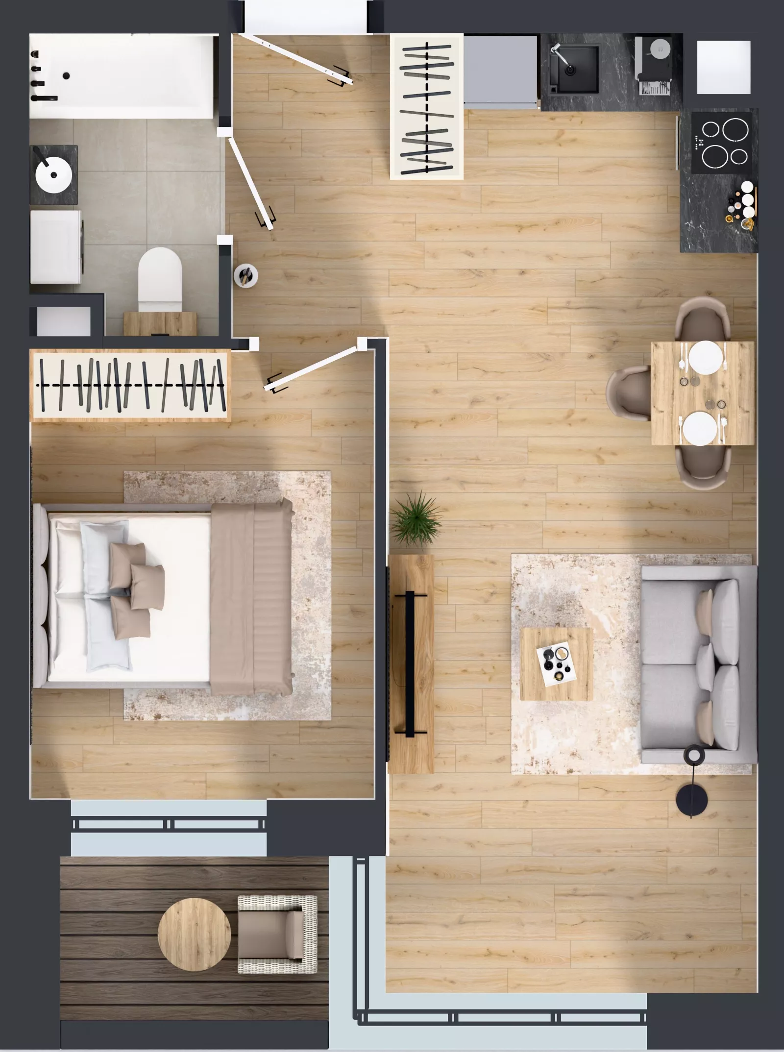 2 pokoje, mieszkanie 40,63 m², piętro 1, oferta nr D3/01/08, WUWA Vita III, Wrocław, Żerniki, Fabryczna, ul. Maya
