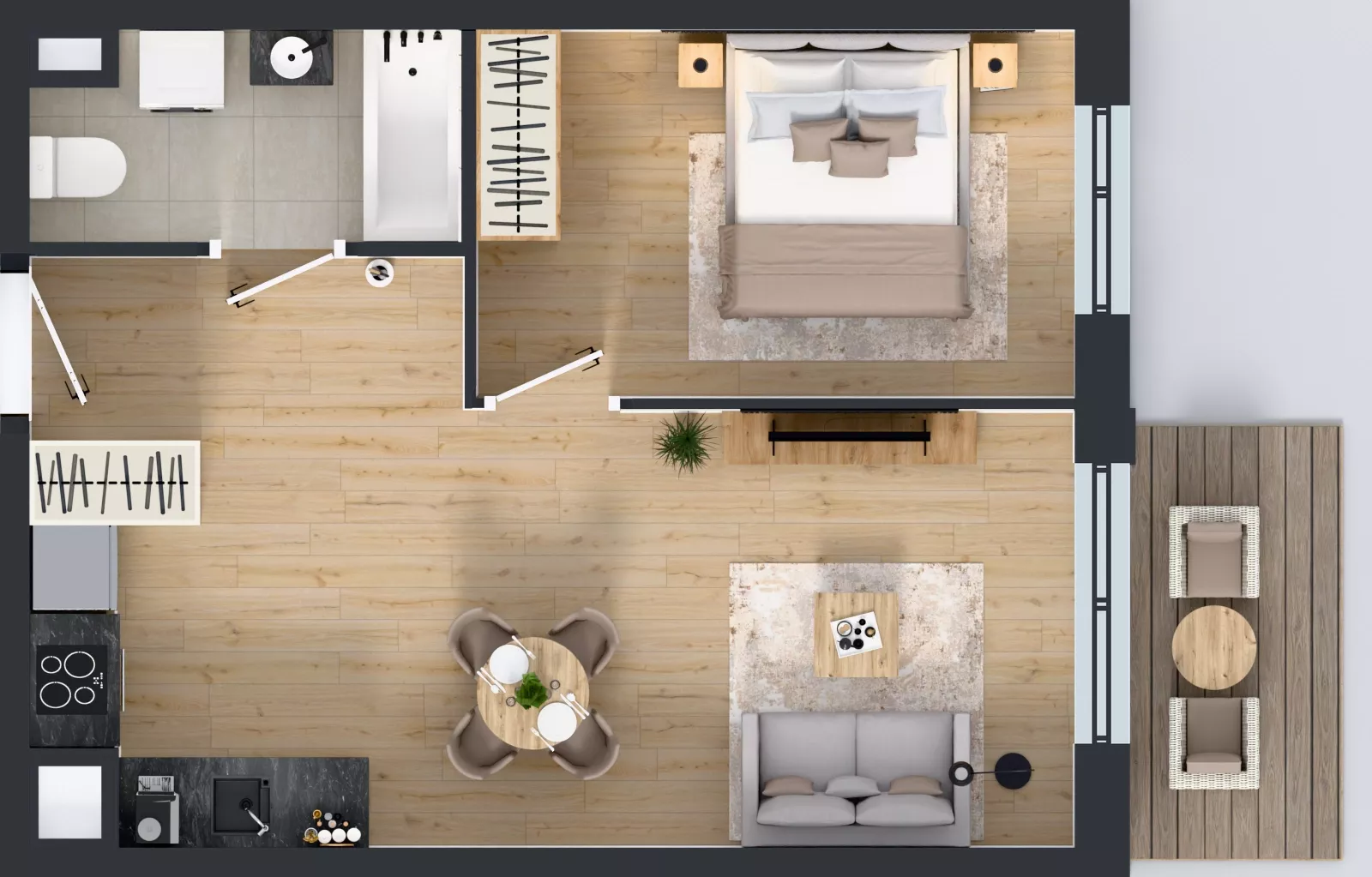 2 pokoje, mieszkanie 41,37 m², piętro 1, oferta nr A.A.1.05, Głębocka Vita, Warszawa, Białołęka, Białołęka, Głębocka 84A