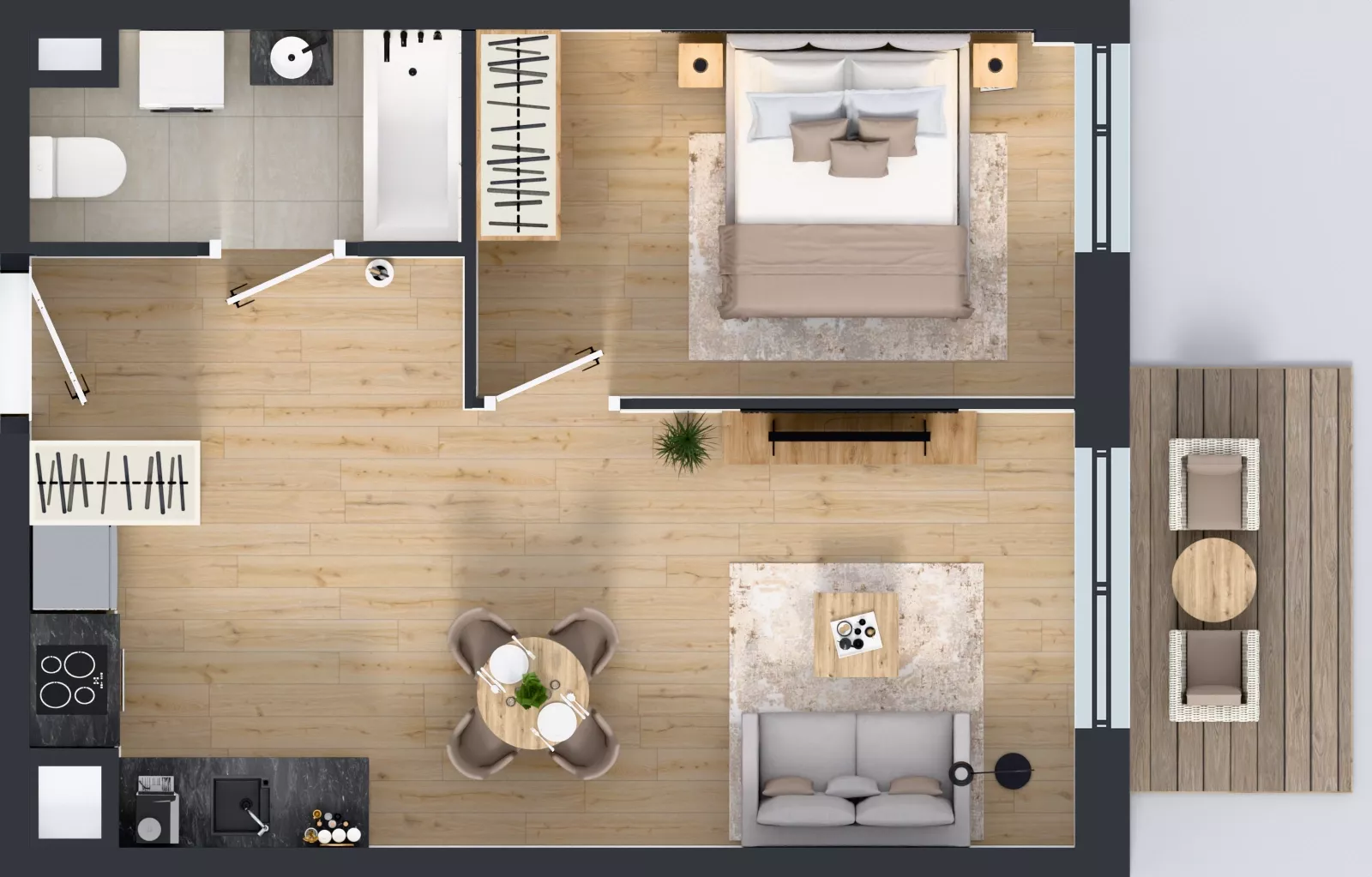 2 pokoje, mieszkanie 41,38 m², piętro 2, oferta nr A.A.2.04, Głębocka Vita, Warszawa, Białołęka, Białołęka, Głębocka 84A