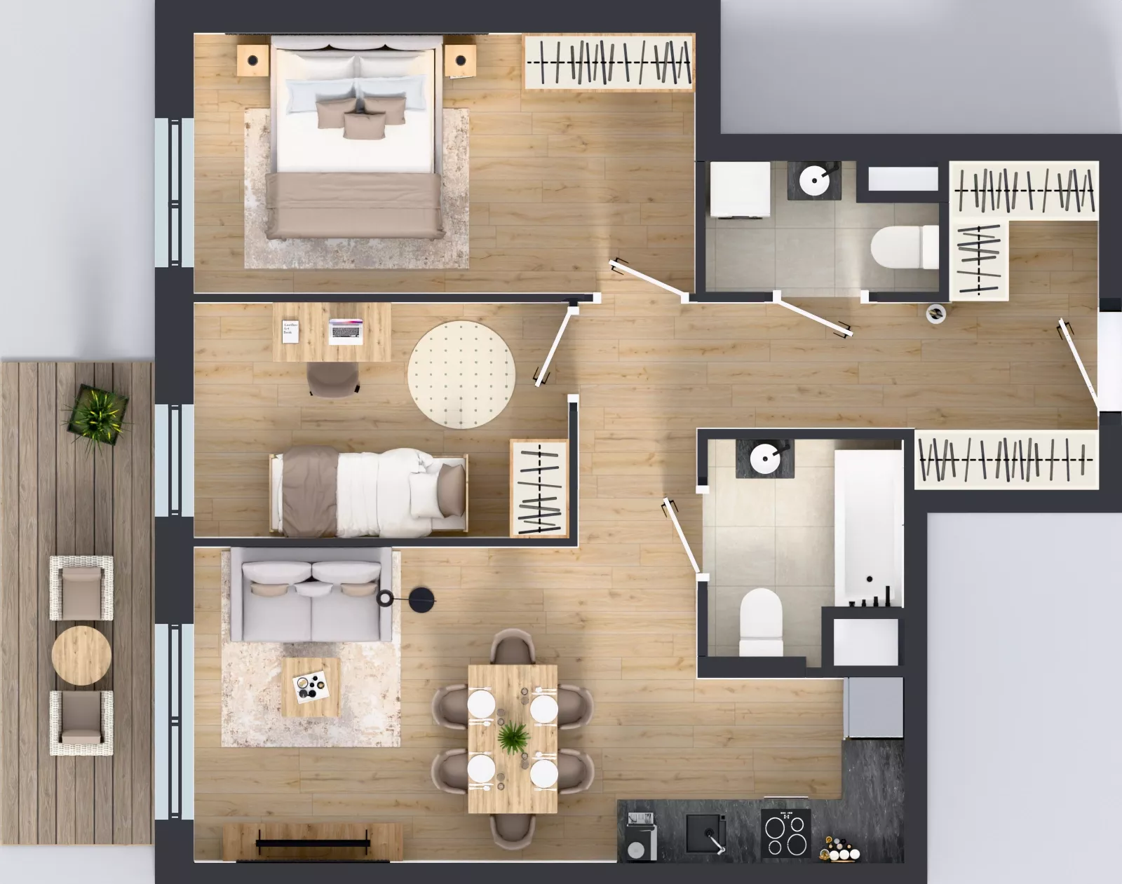 3 pokoje, mieszkanie 60,36 m², piętro 2, oferta nr A.A.2.08, Głębocka Vita, Warszawa, Białołęka, Białołęka, Głębocka 84A