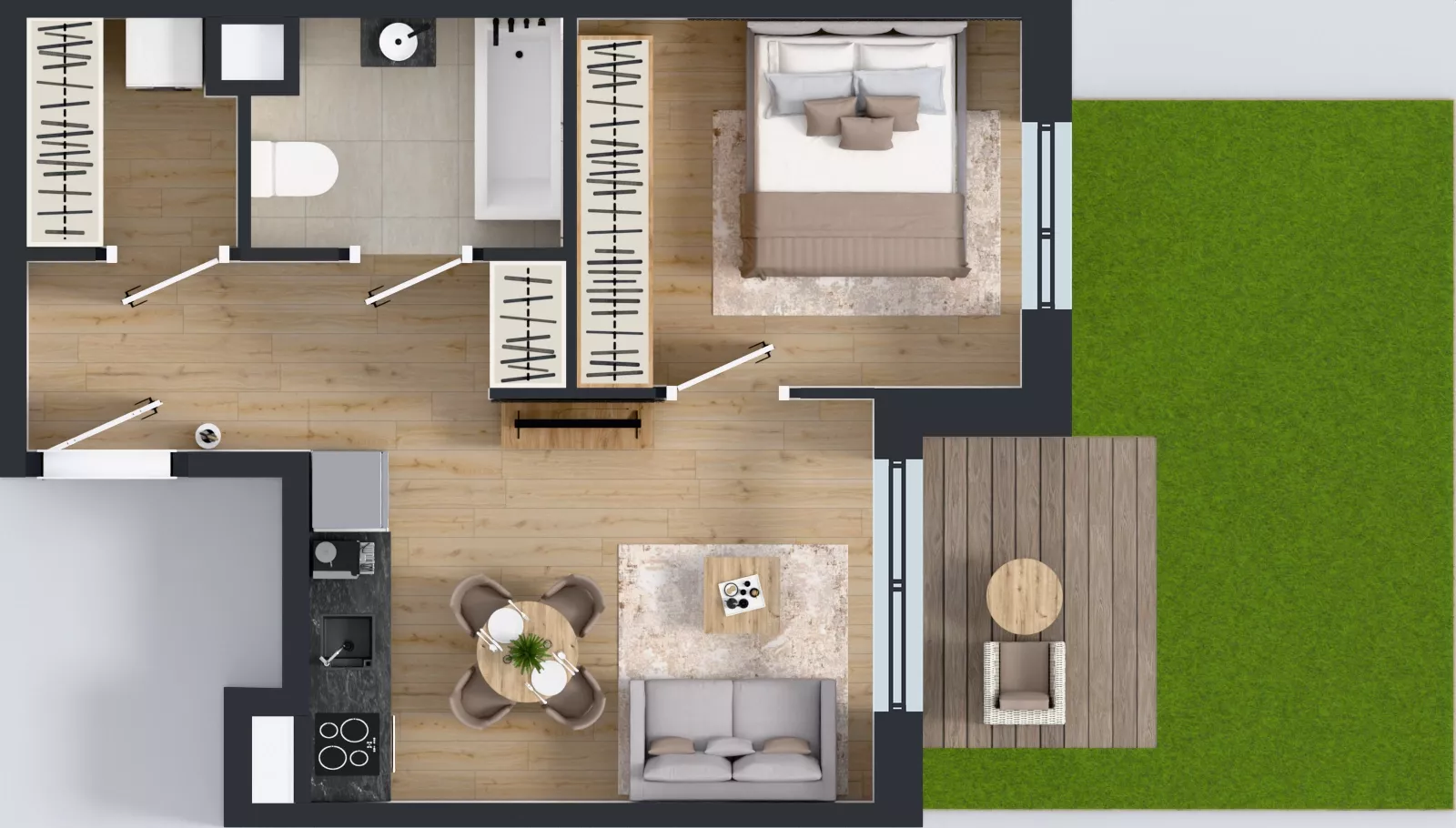 2 pokoje, mieszkanie 36,71 m², parter, oferta nr B.A.0.01, Głębocka Vita, Warszawa, Białołęka, Białołęka, Głębocka 84A