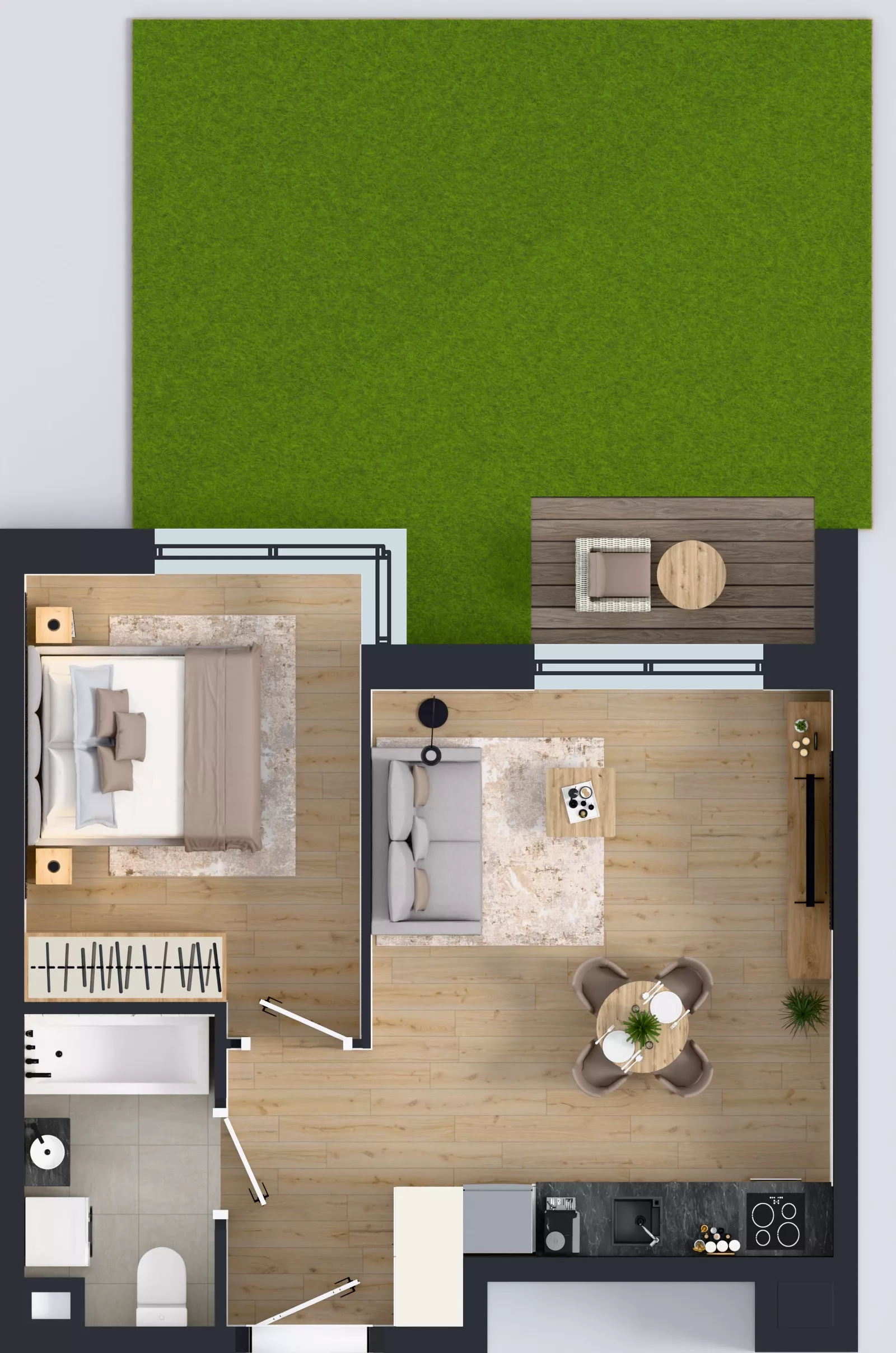 2 pokoje, mieszkanie 38,40 m², parter, oferta nr B.A.0.03, Głębocka Vita, Warszawa, Białołęka, Białołęka, Głębocka 84A