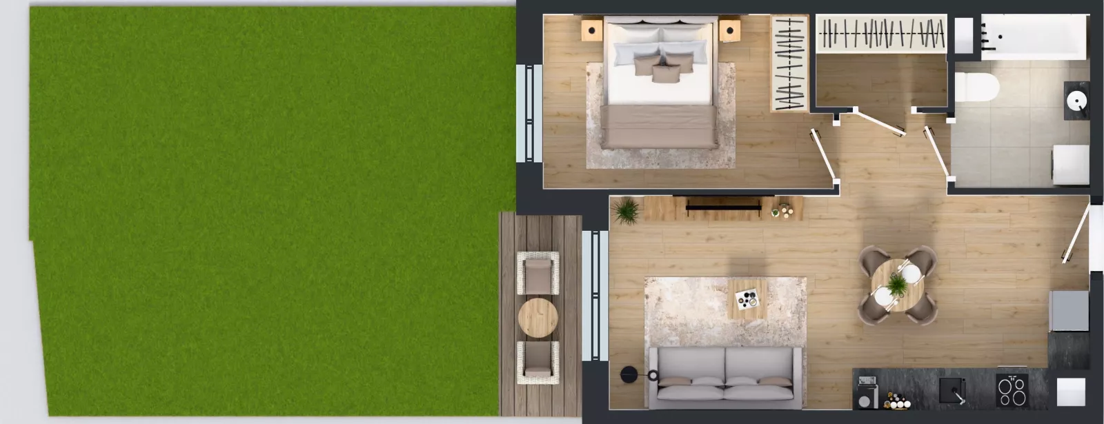 2 pokoje, mieszkanie 44,57 m², parter, oferta nr B.A.0.06, Głębocka Vita, Warszawa, Białołęka, Białołęka, Głębocka 84A