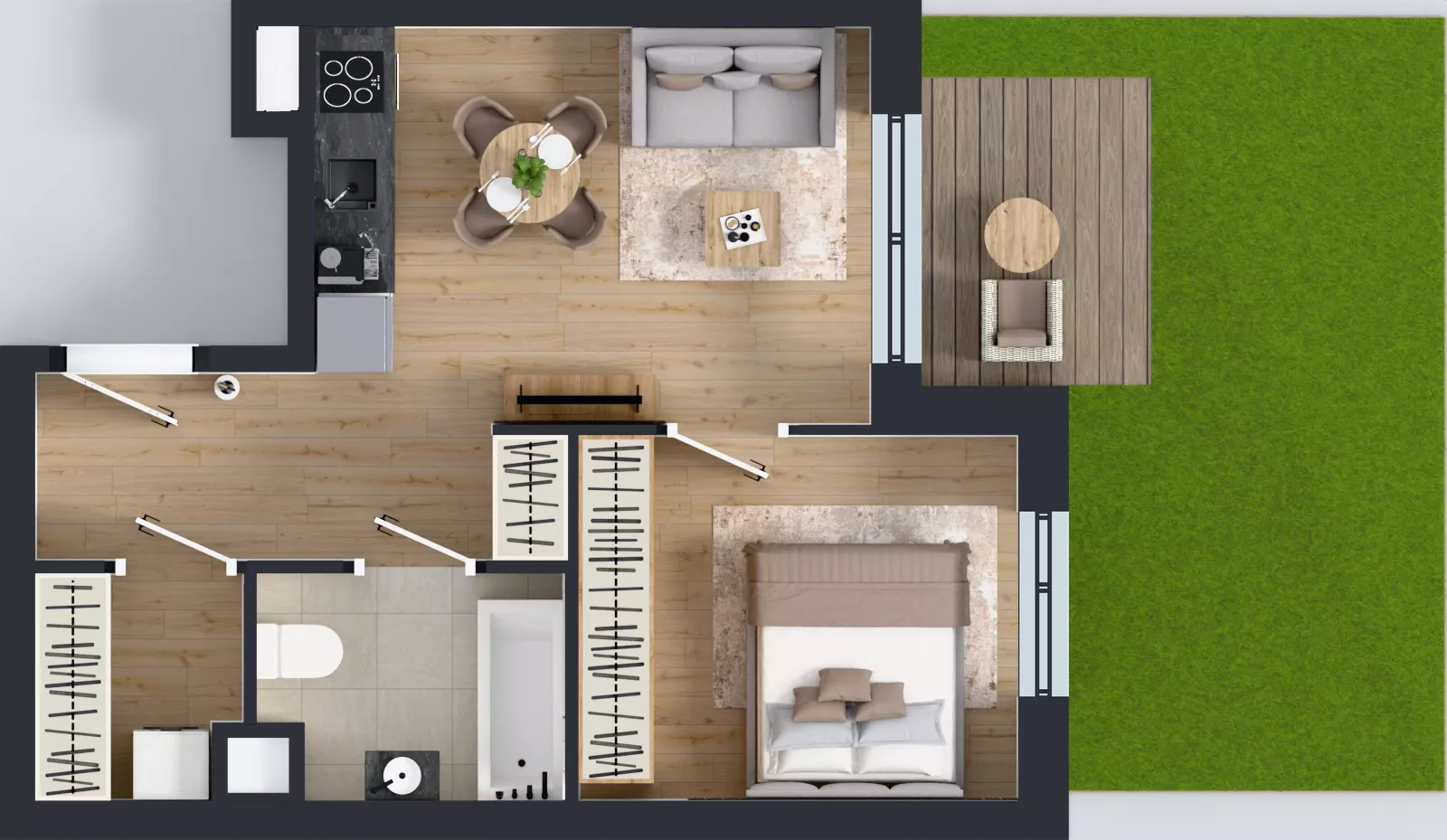 2 pokoje, mieszkanie 36,71 m², parter, oferta nr B.B.0.01, Głębocka Vita, Warszawa, Białołęka, Białołęka, Głębocka 84A