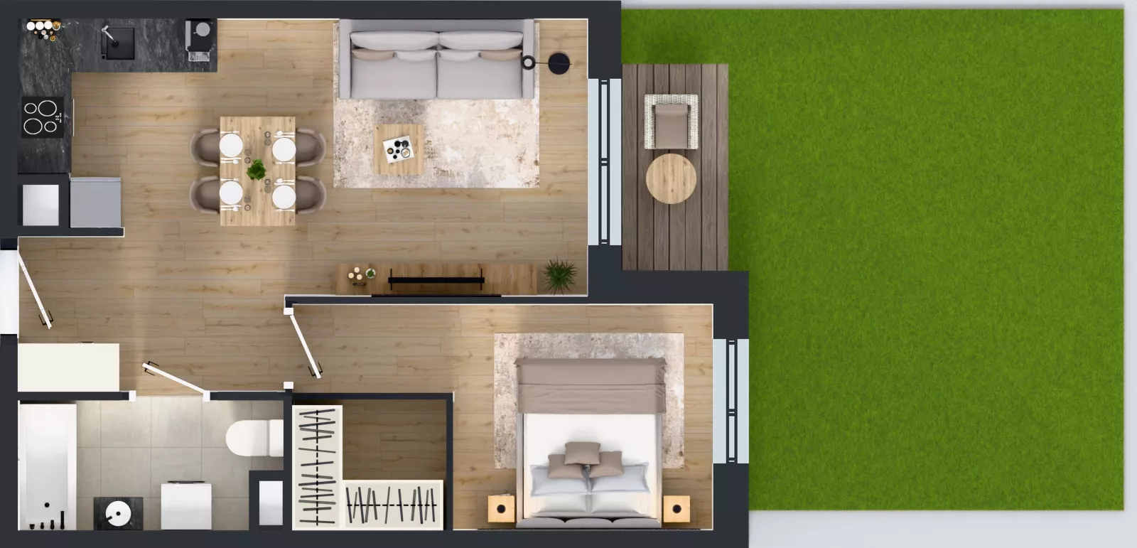 2 pokoje, mieszkanie 43,87 m², parter, oferta nr B.B.0.06, Głębocka Vita, Warszawa, Białołęka, Białołęka, Głębocka 84A