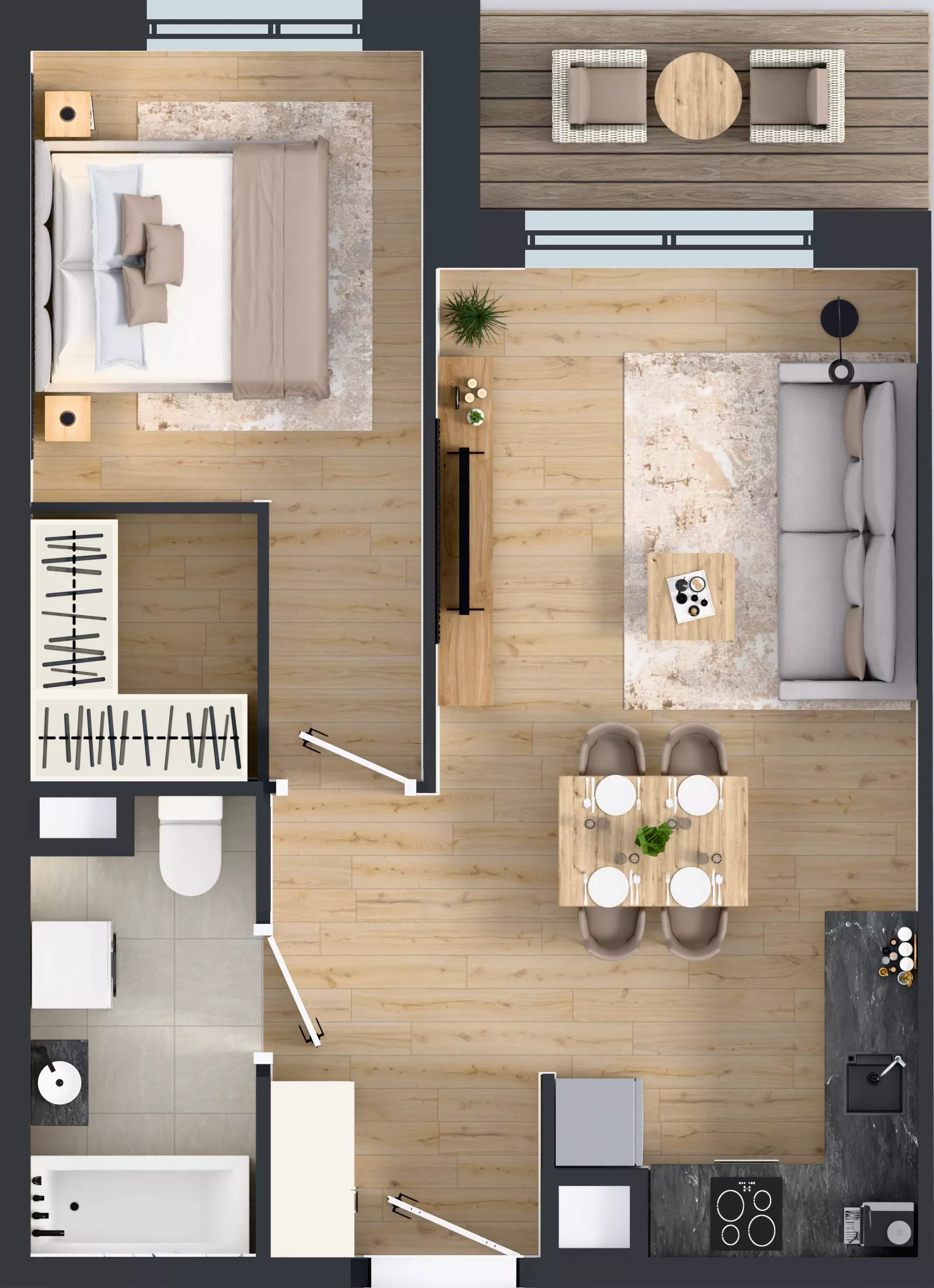 2 pokoje, mieszkanie 43,86 m², piętro 1, oferta nr B.B.1.05, Głębocka Vita, Warszawa, Białołęka, Białołęka, Głębocka 84A