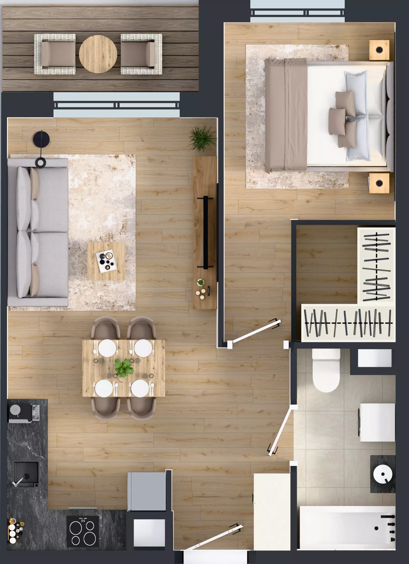 2 pokoje, mieszkanie 43,87 m², piętro 1, oferta nr B.B.1.06, Głębocka Vita, Warszawa, Białołęka, Białołęka, Głębocka 84A