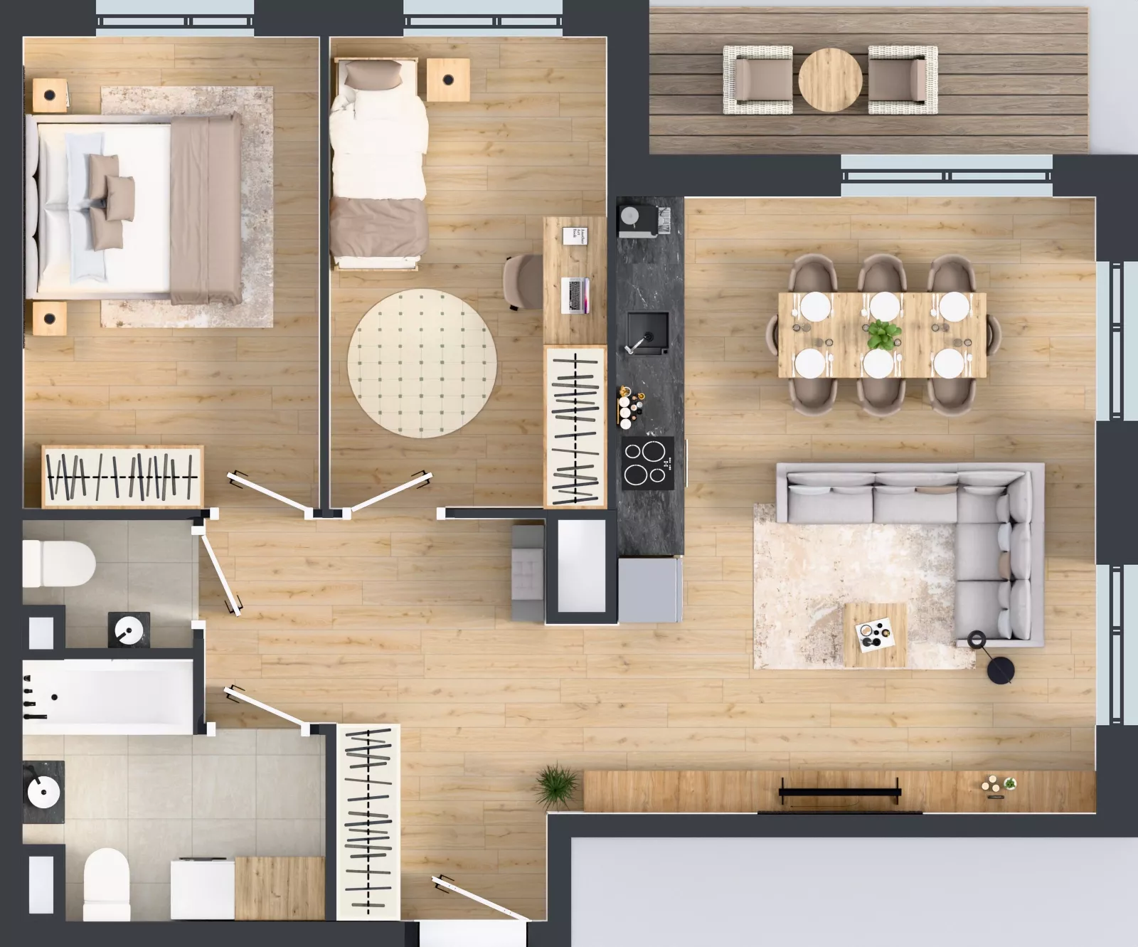 3 pokoje, mieszkanie 68,65 m², piętro 2, oferta nr B.B.2.07, Głębocka Vita, Warszawa, Białołęka, Białołęka, Głębocka 84A