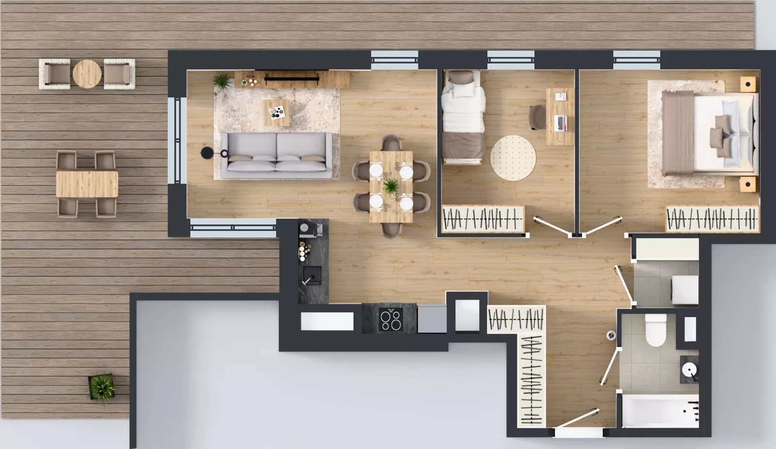 3 pokoje, mieszkanie 61,59 m², piętro 4, oferta nr A.A.4.03, Głębocka Vita, Warszawa, Białołęka, Białołęka, Głębocka 84A