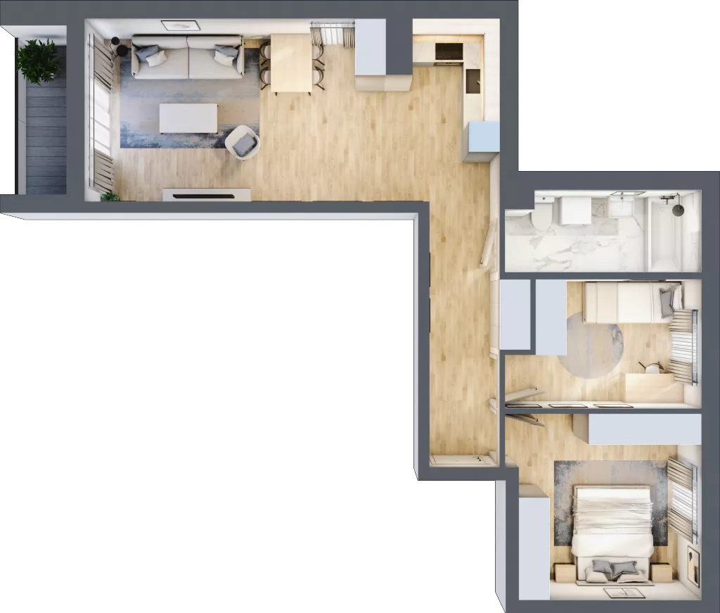 3 pokoje, mieszkanie 64,29 m², piętro 3, oferta nr A.062, Słoneczne Miasteczko, Kraków, Bieżanów-Prokocim, Osiedle Złocień, ul. Henryka i Karola Czeczów