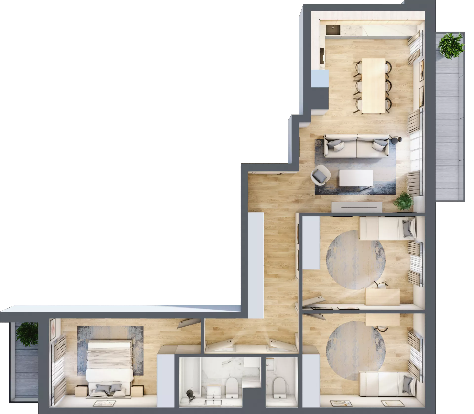 4 pokoje, mieszkanie 86,49 m², piętro 4, oferta nr B.074, Słoneczne Miasteczko, Kraków, Bieżanów-Prokocim, Osiedle Złocień, ul. Henryka i Karola Czeczów