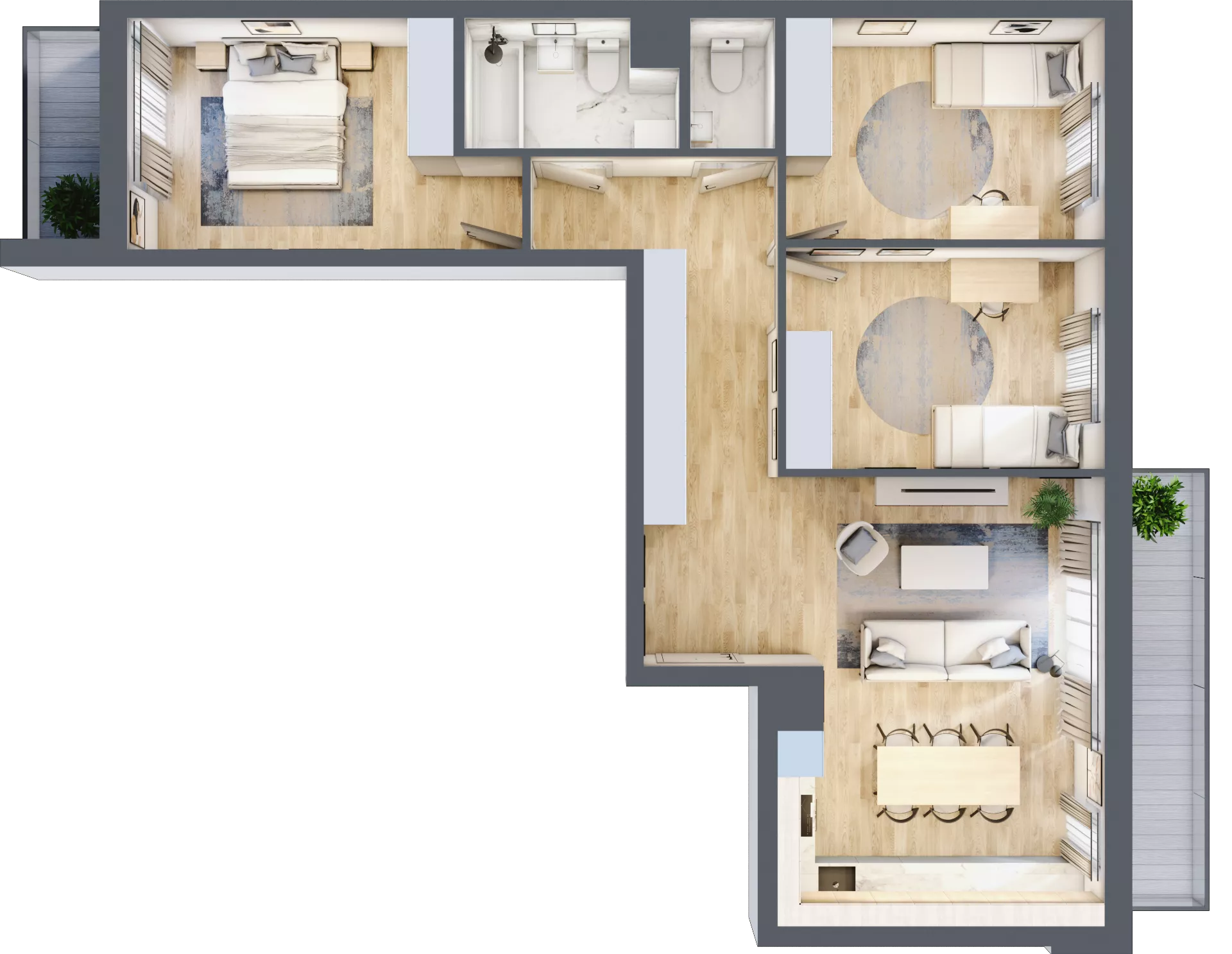 4 pokoje, mieszkanie 82,24 m², piętro 4, oferta nr B.053, Słoneczne Miasteczko, Kraków, Bieżanów-Prokocim, Osiedle Złocień, ul. Henryka i Karola Czeczów
